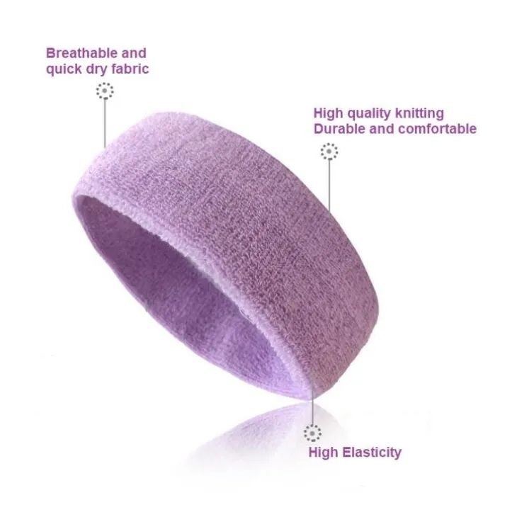 MOQ 20PCS Workout Sweatbands For Women Head Sport Hair Bands 3