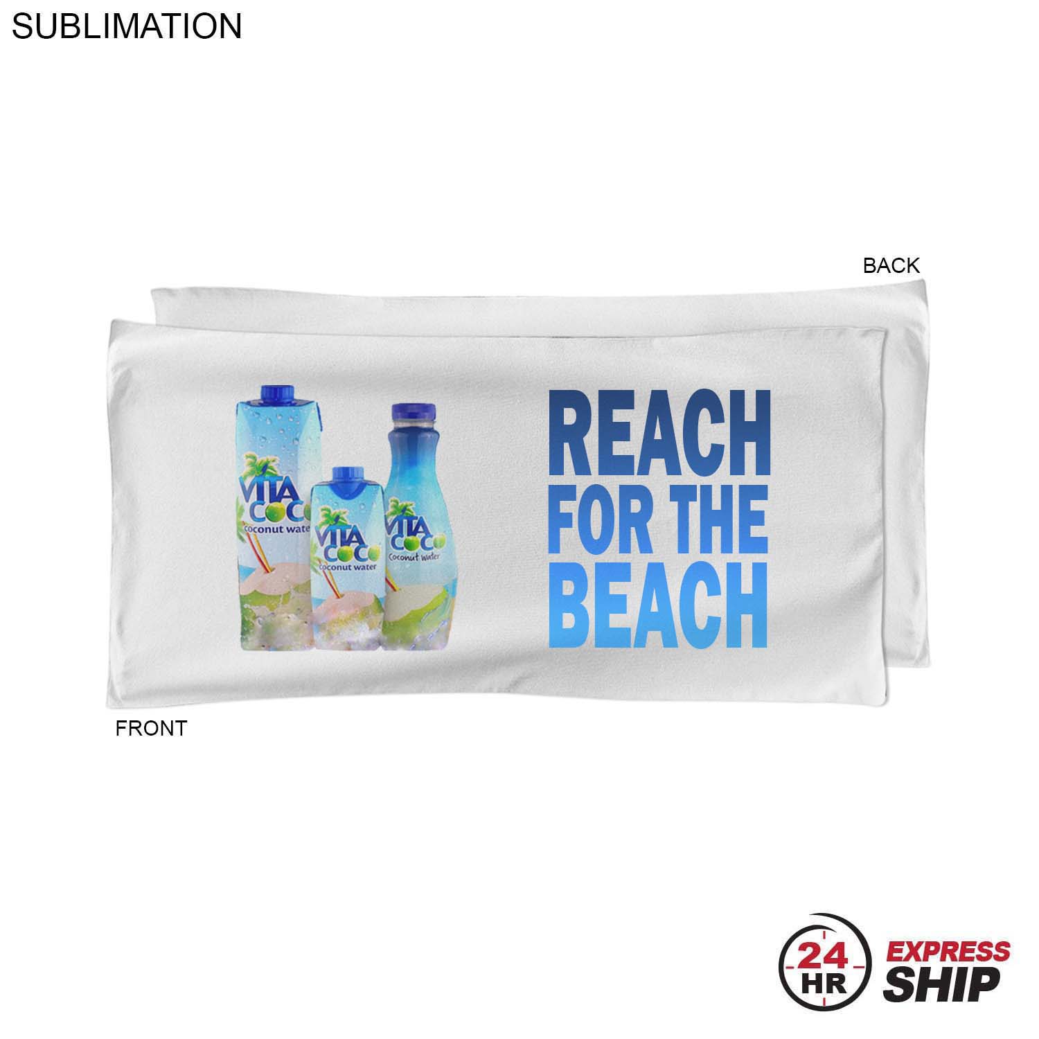 24 Hr Express Ship - Absorbent Microfiber Dri-Lite Terry White Pool Towel 20x40, Sublimated 4