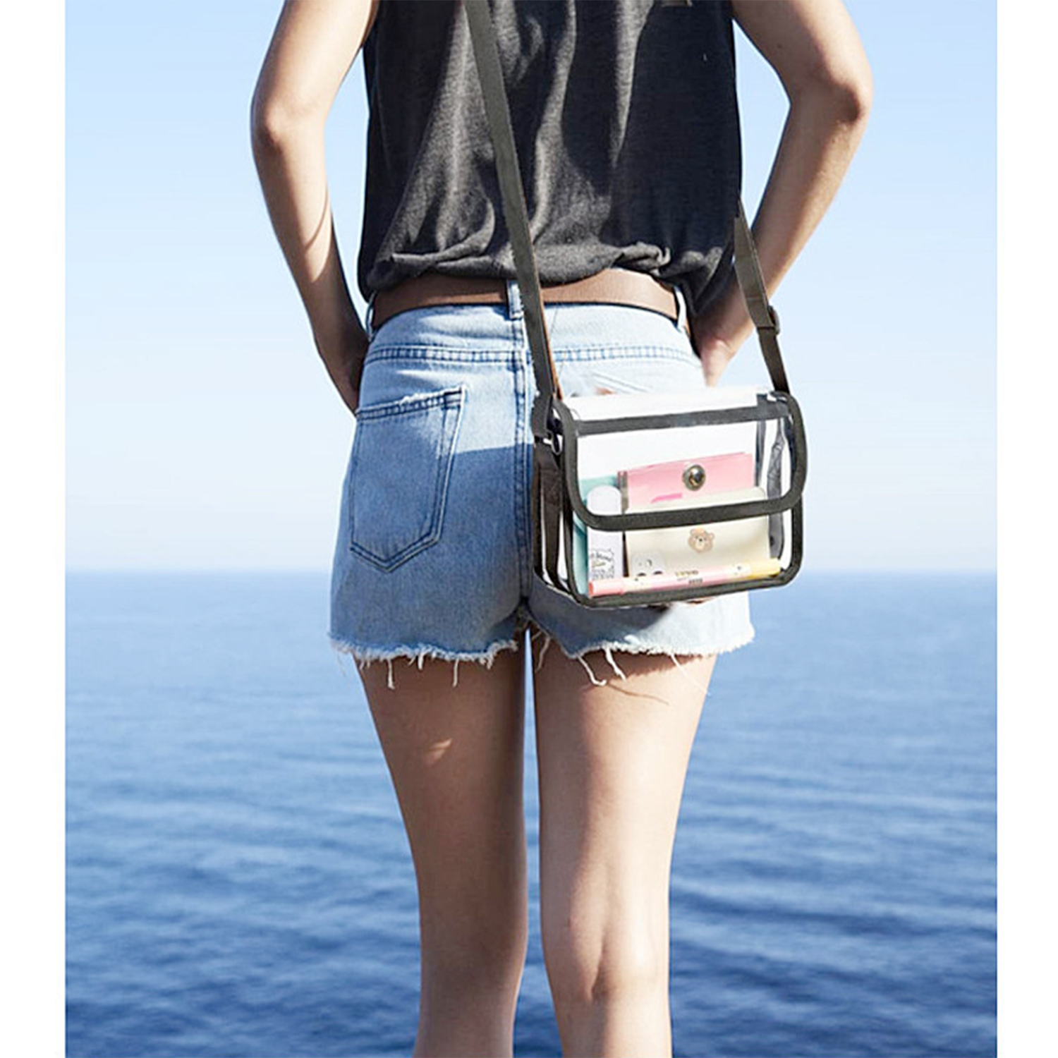 Clear PVC Messenger Bag Crossbody Stadium Approved Purse 6