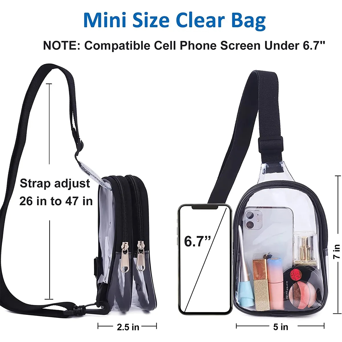 Stadium Approved Mini Clear Sling Bag 3