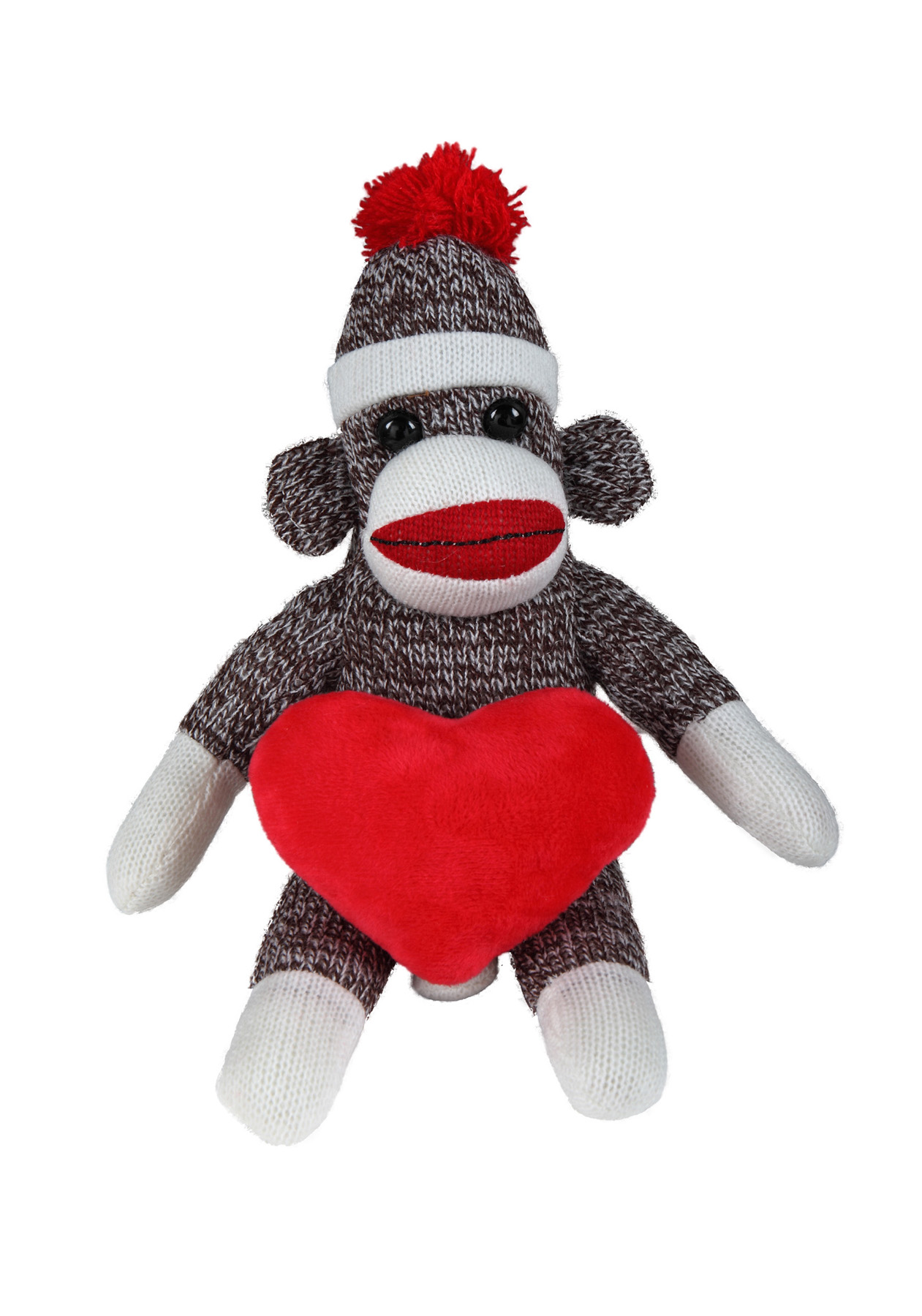 soft plush Original Sock Monkey with heart
