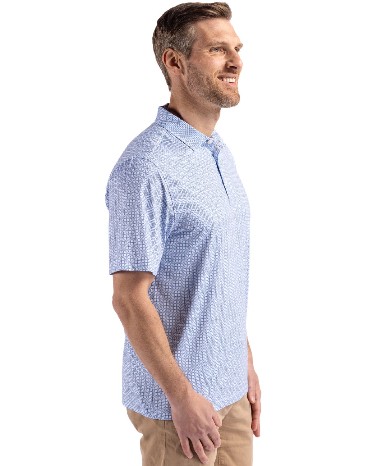 Cutter & Buck Pike Recycled Diamond Dot Print Mens Polo 19