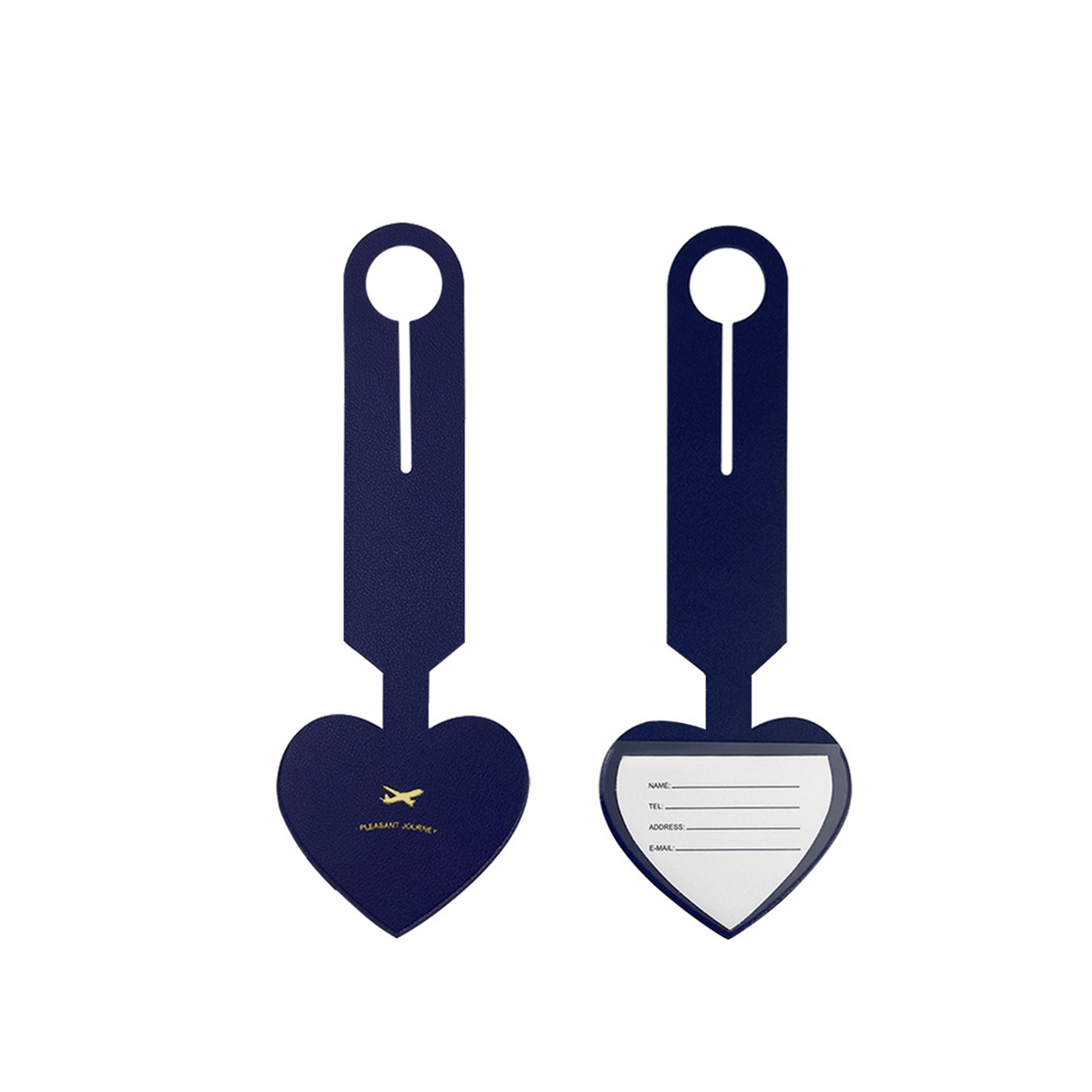 Heart Shape Travel Tag Faux Leather 9.4" Length x 3.4" Width 5