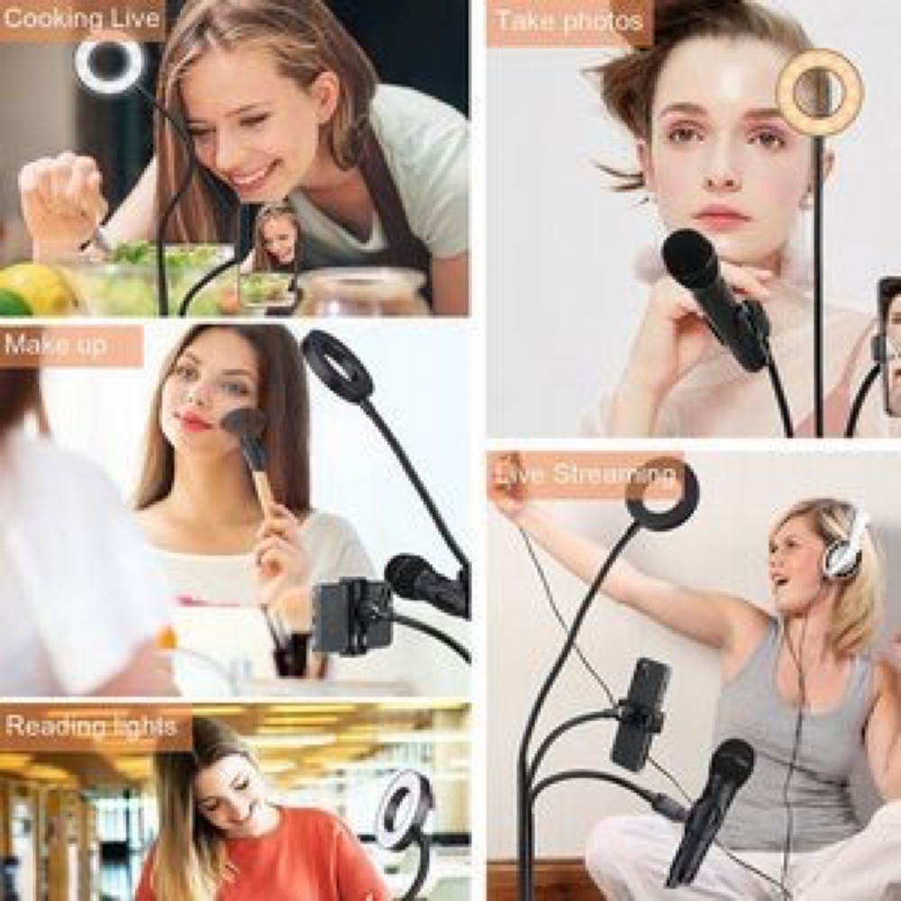 Selfie Ring Light Smartphone Mic Holder 3