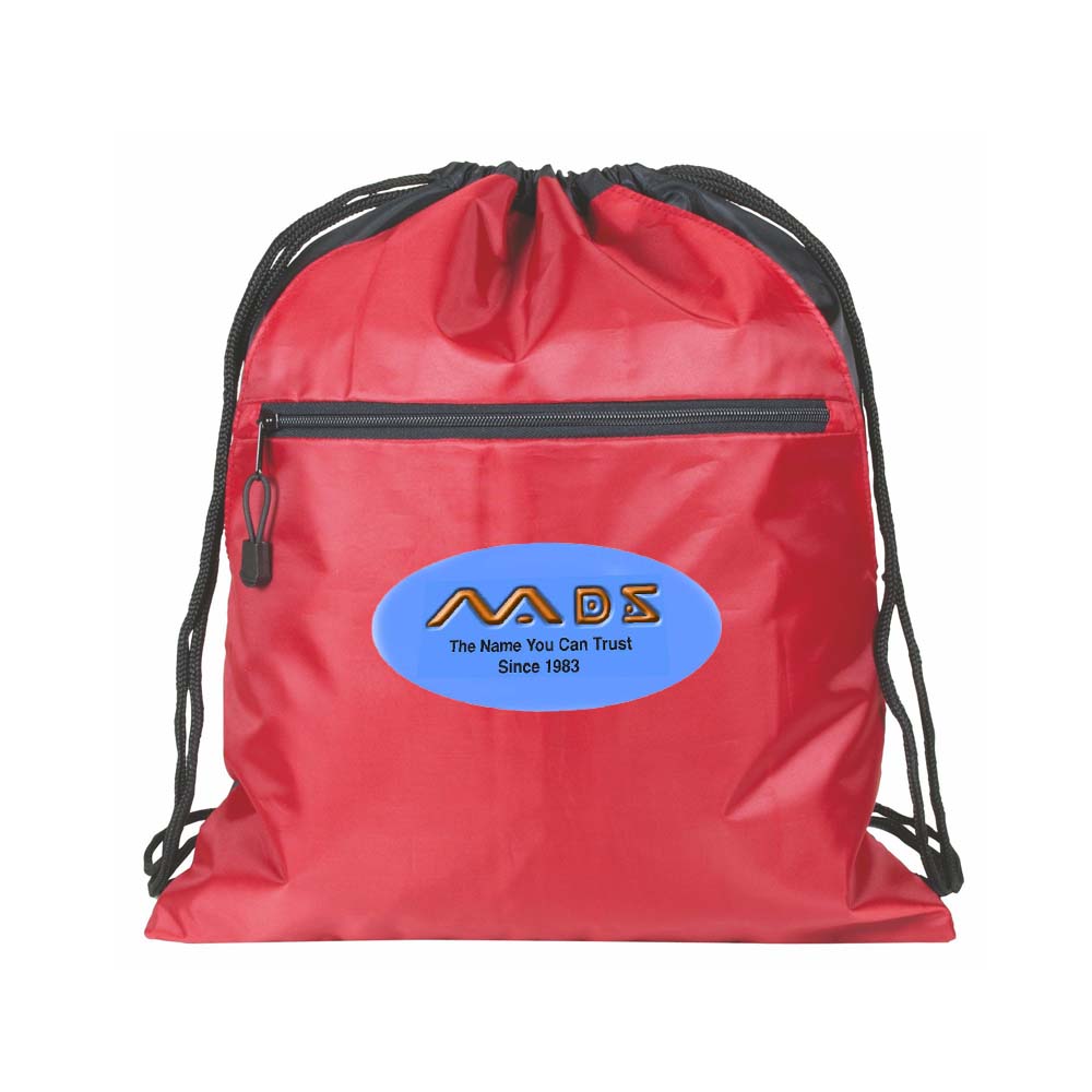 BARGAIN ZIPPERED DRAWSTRING BAG W/ 2 SLIP POCKETS 2