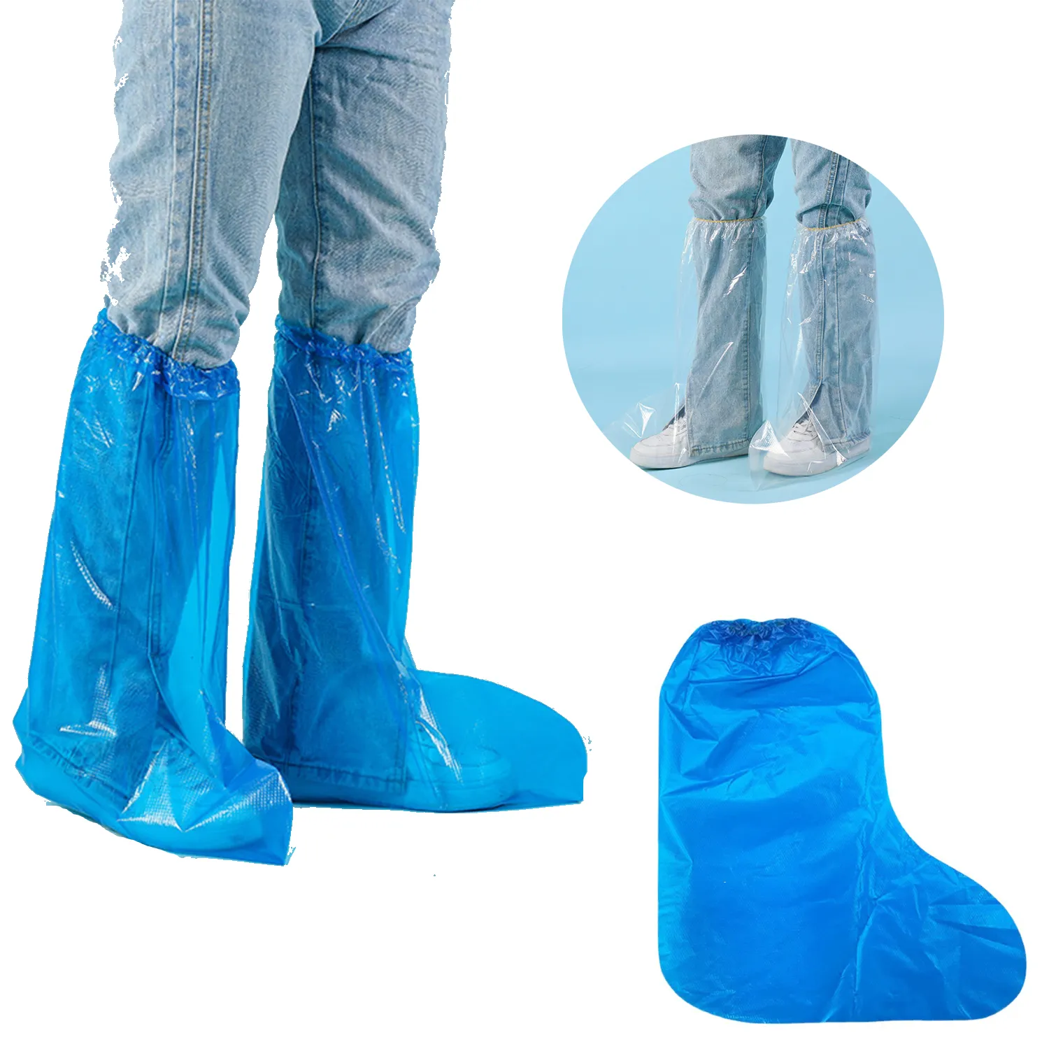 Disposable Long Plastic Shoe Covers 2