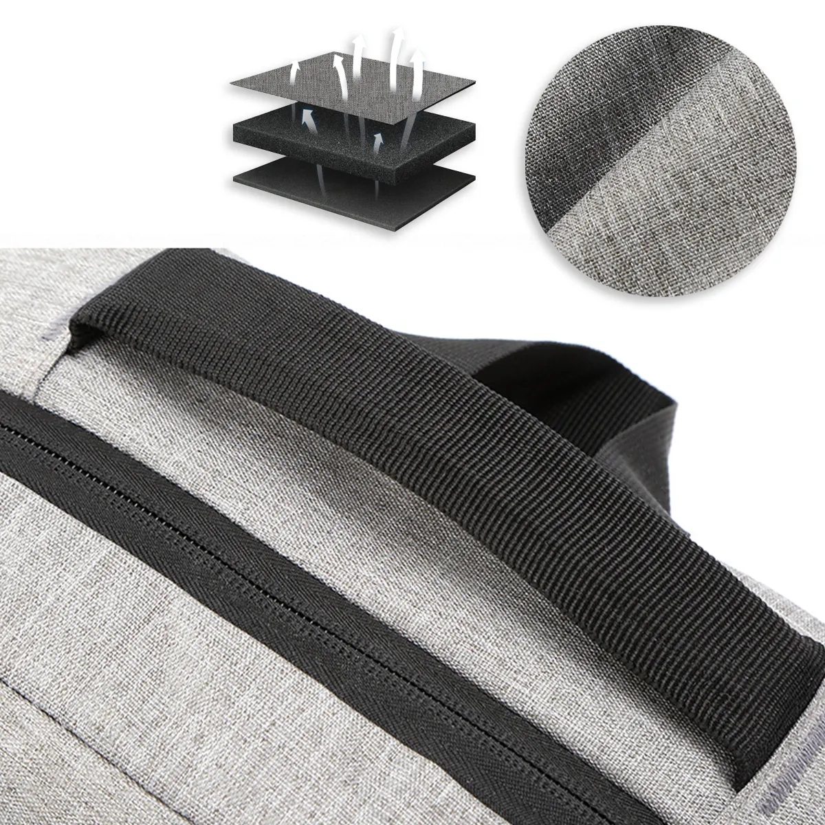 15.6 Inch Canvas Large Capacity Laptop Backpack with USB 7