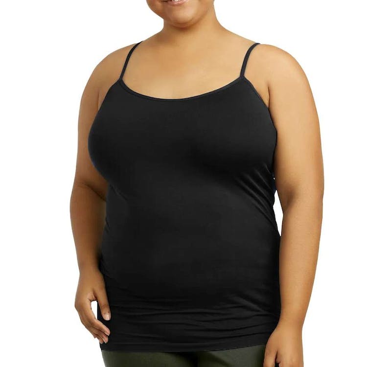 Women's Plus Size Camisoles - Black Poly One Size Fits Most 2