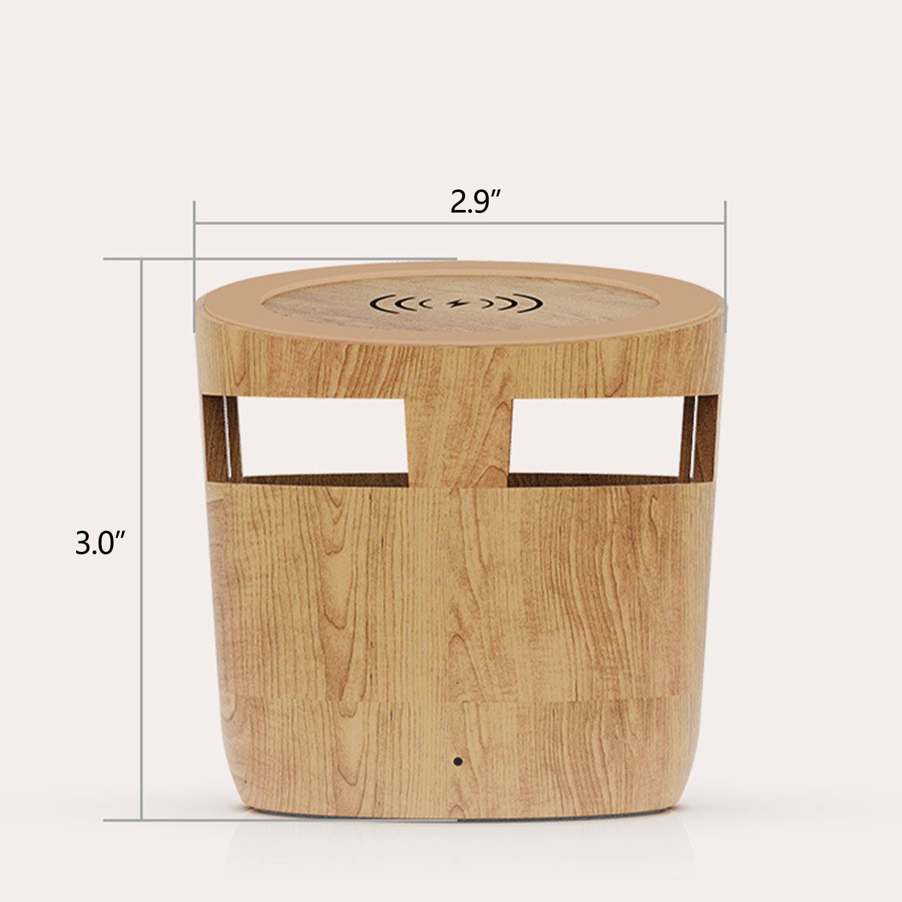 Wood Bluetooth speaker with wireless charger and phone stand 2