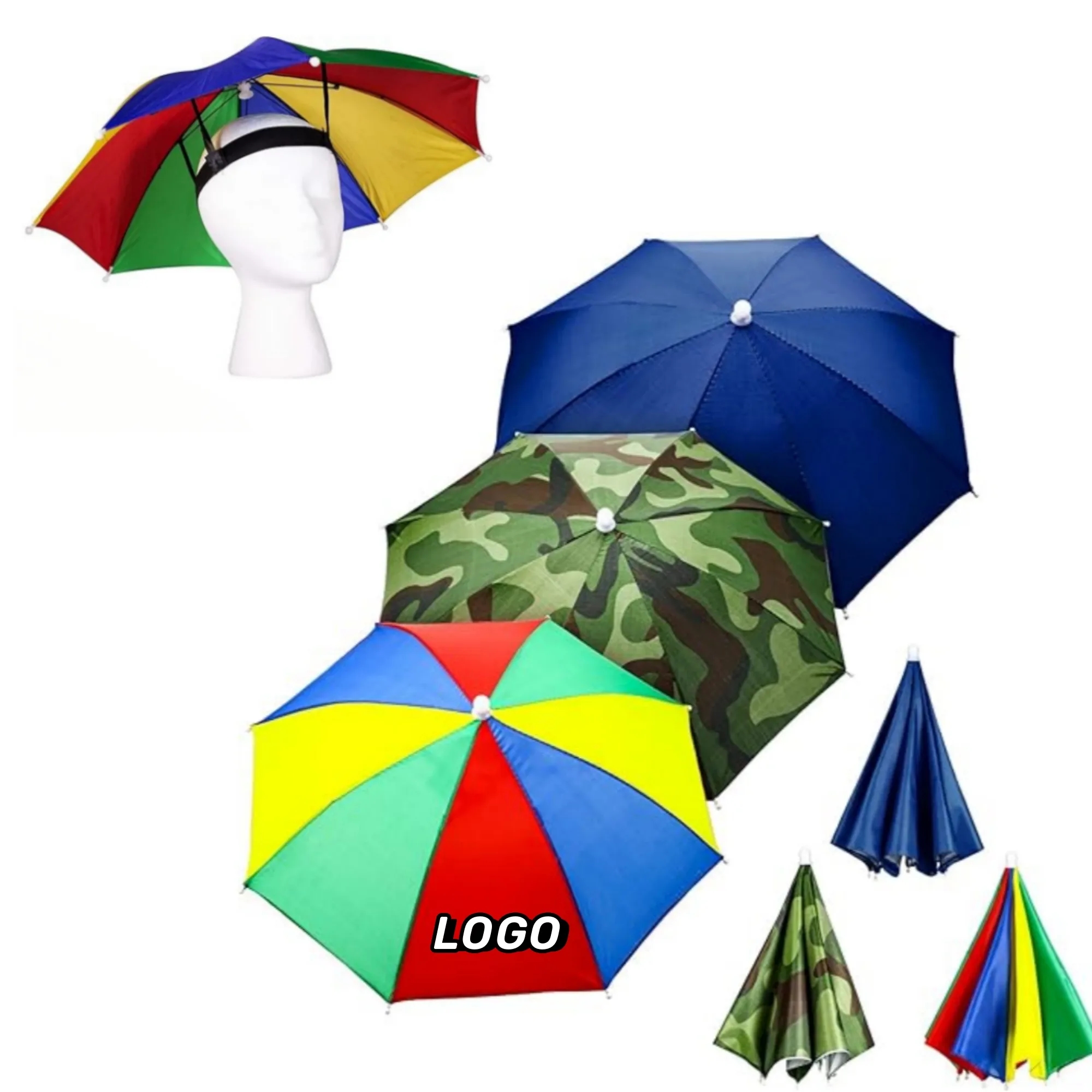Full Color Outdoor Sun Protection Umbrella Hat 2