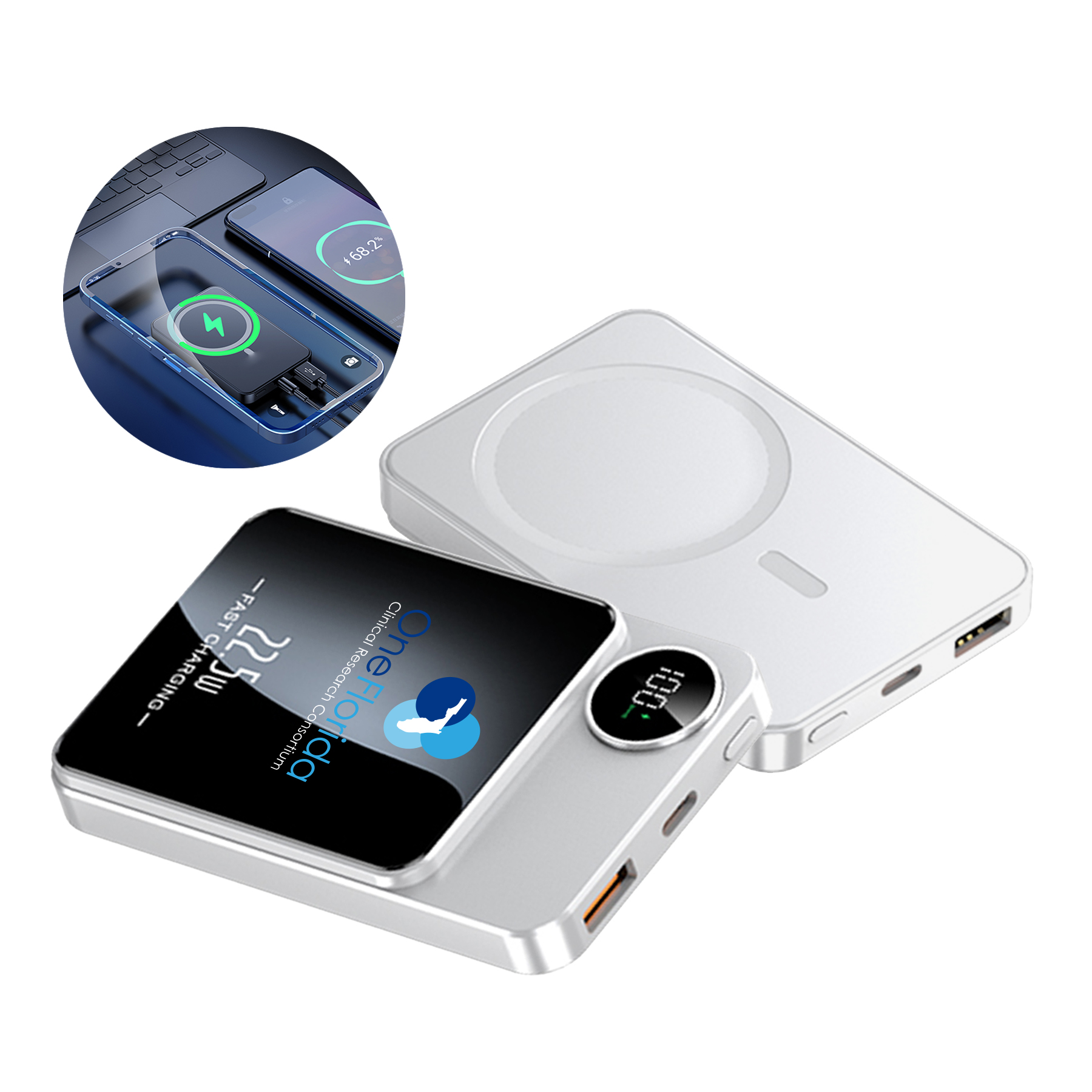 10000mAh Power Bank with Magnetic Wireless Charger 1