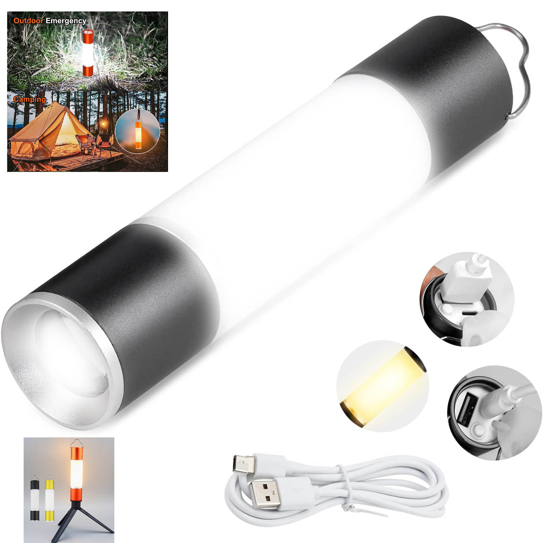 High Lumens Portable USB Rechargeable Led Flashlight 1