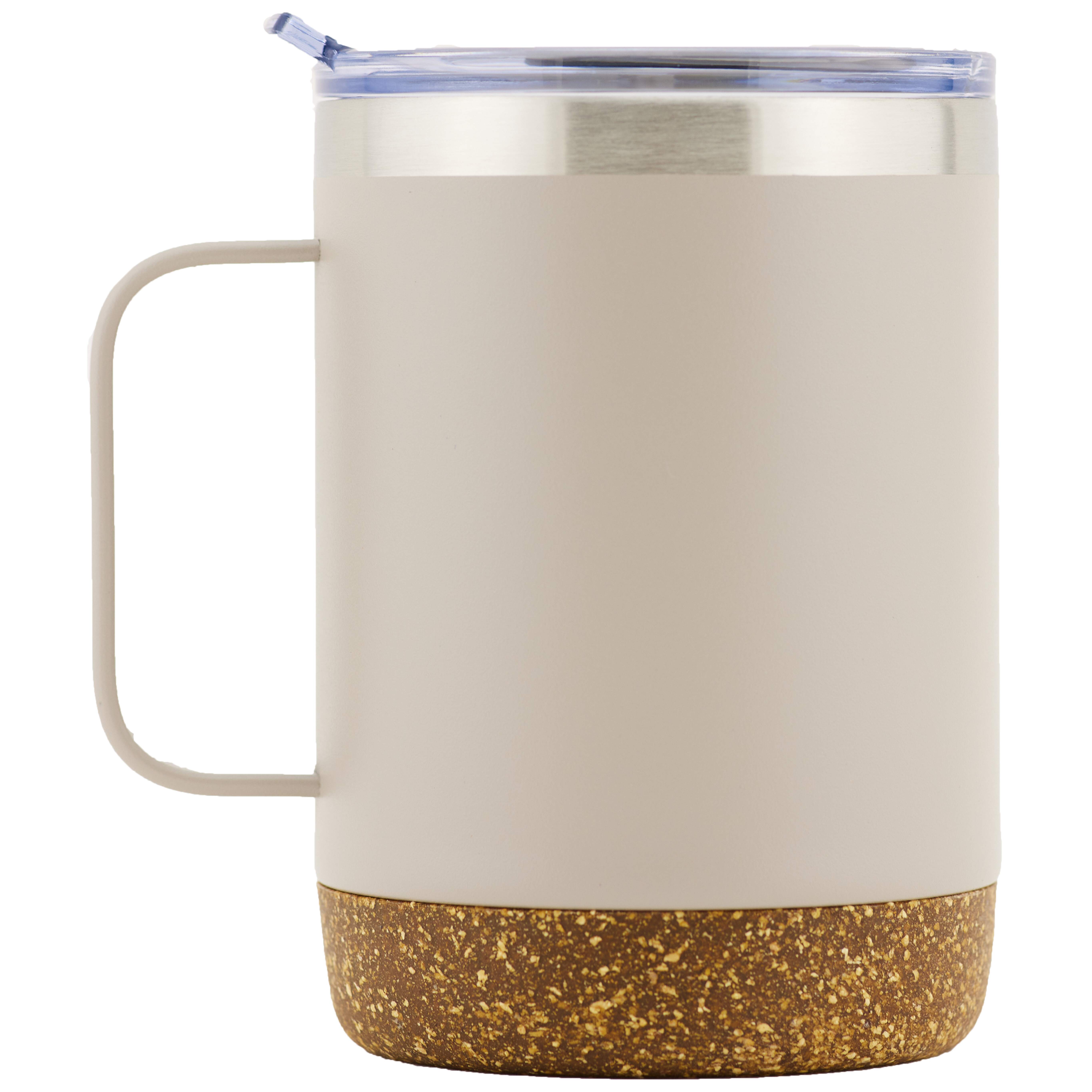 Classic 12oz Double Walled Stainless Steel Campfire Mug with Cork Bottom (Grey)