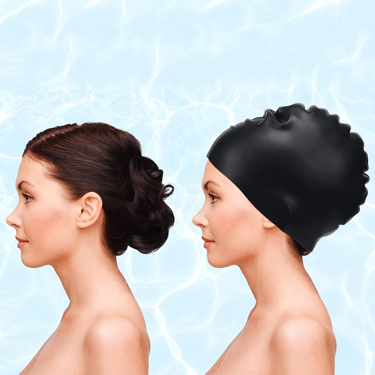 Long Hair Silicone Swim Cap 2