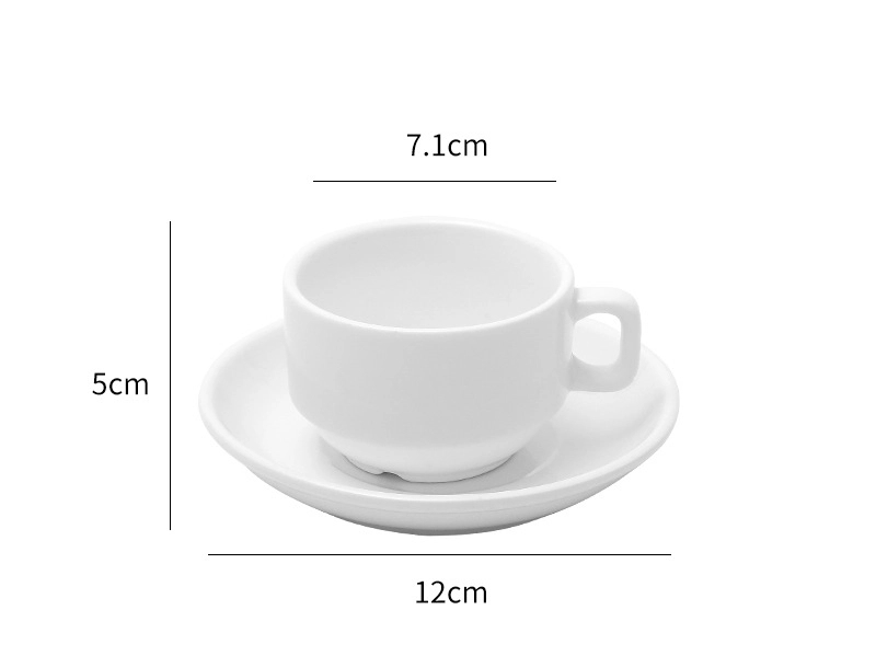 6 Oz Simply White Rim Round Cup And Saucer Set 8