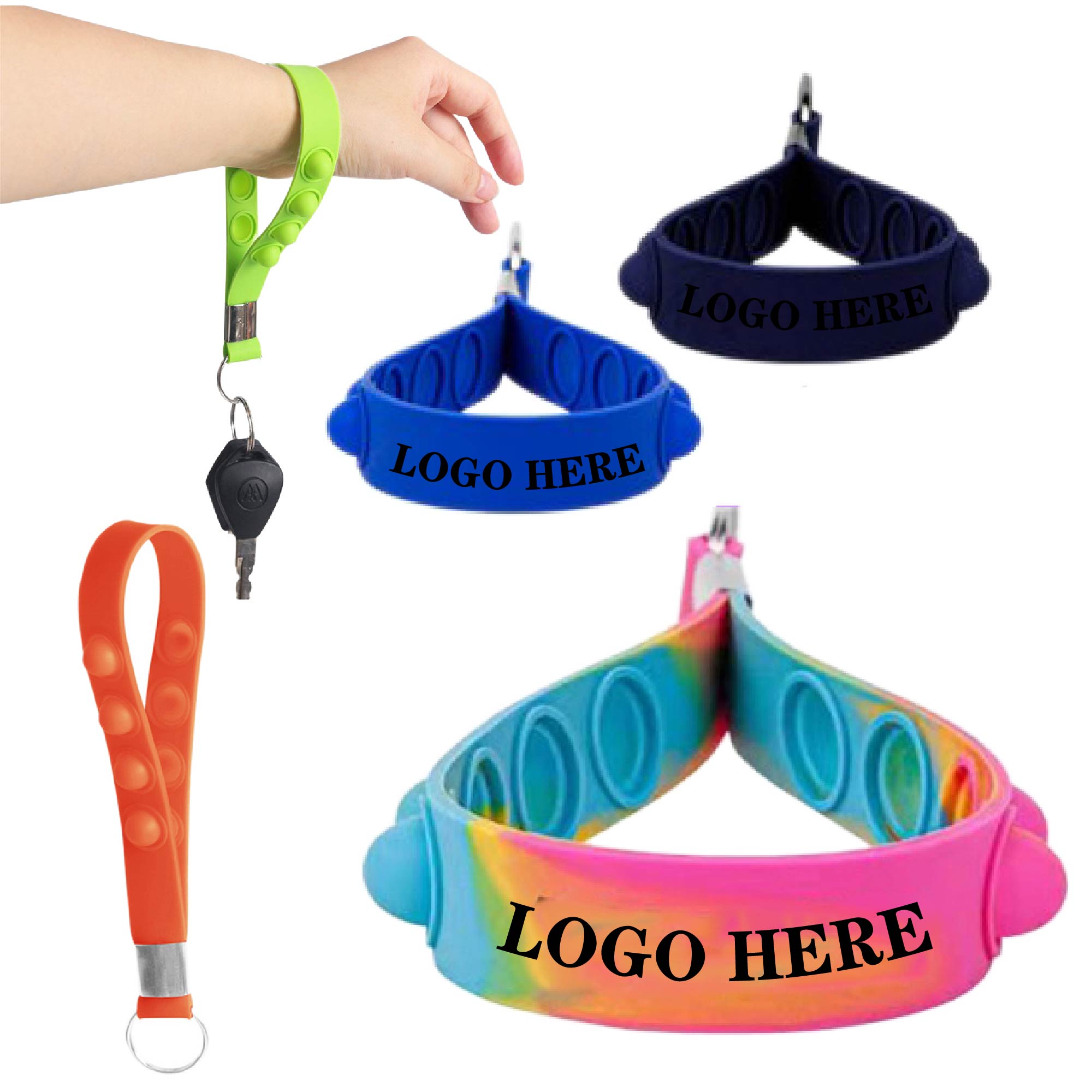 Push Popper Bubble Wristband Keychain 1