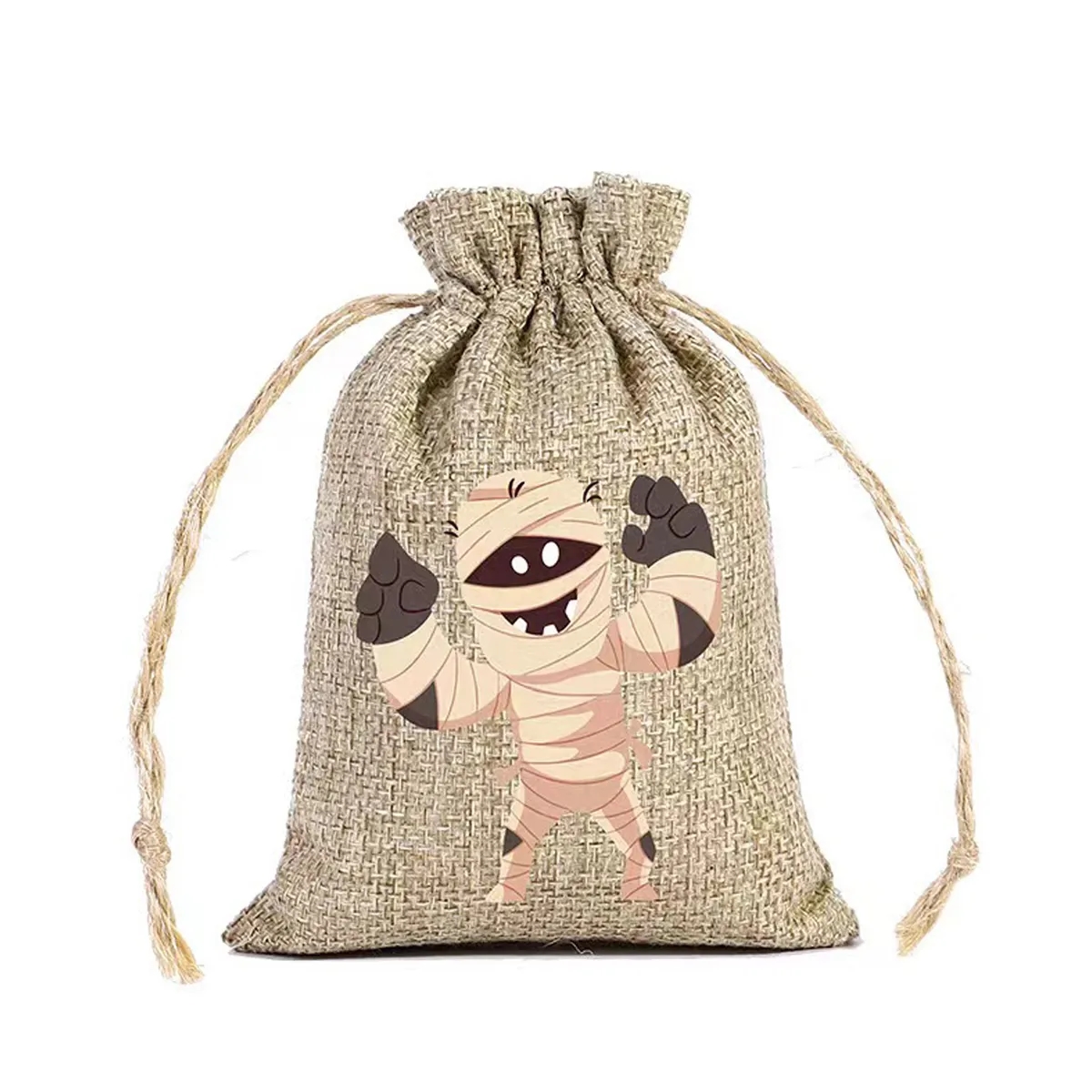 Halloween Burlap Treat Bags With Drawstring 3