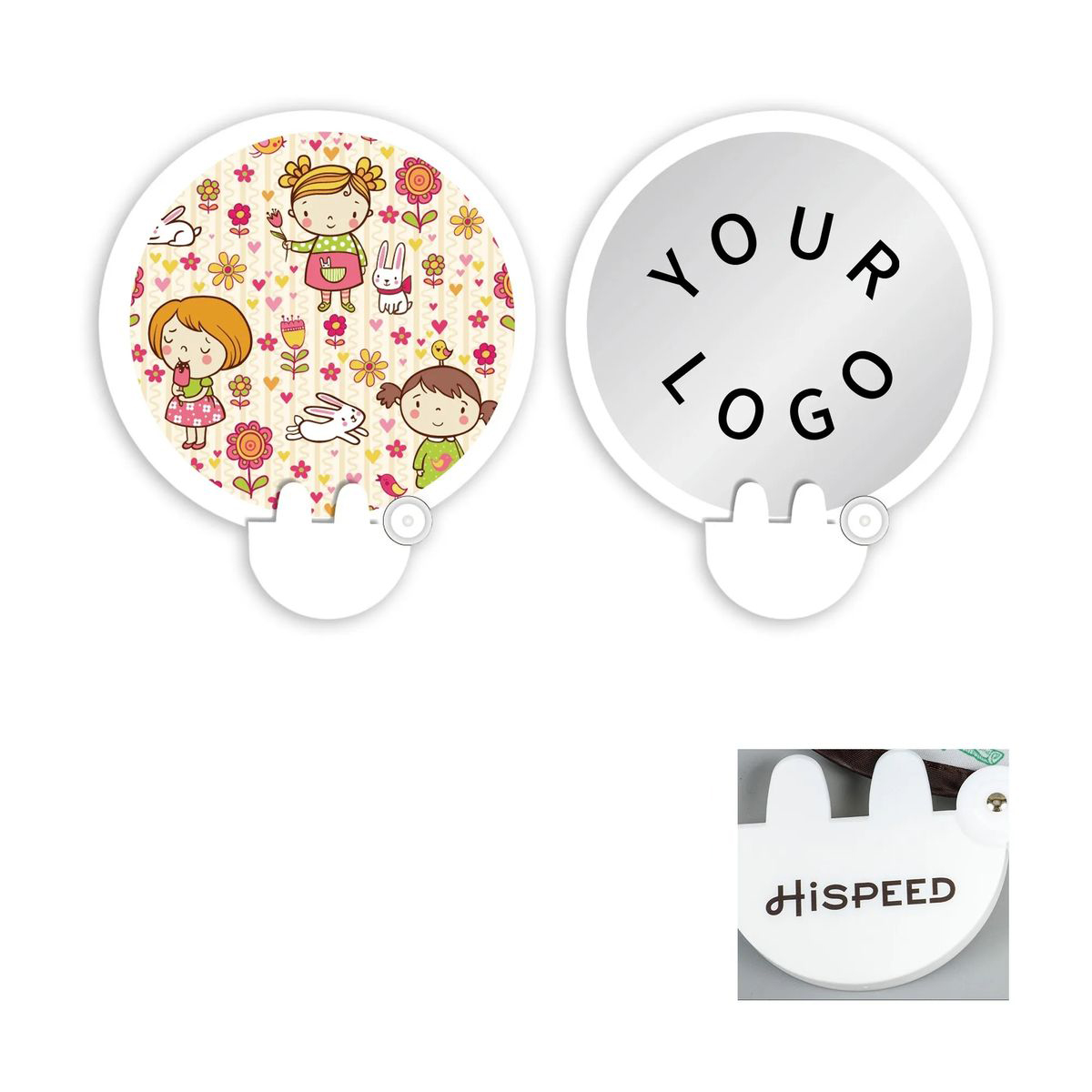 Polyester Hand Fan Reinforced Edges Durable 1