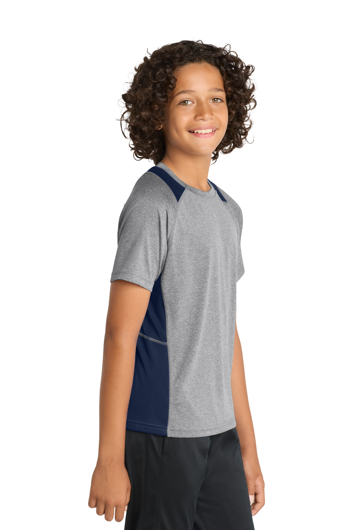 Sport-Tek Youth Heather Colorblock Contender Tee. YST361 33