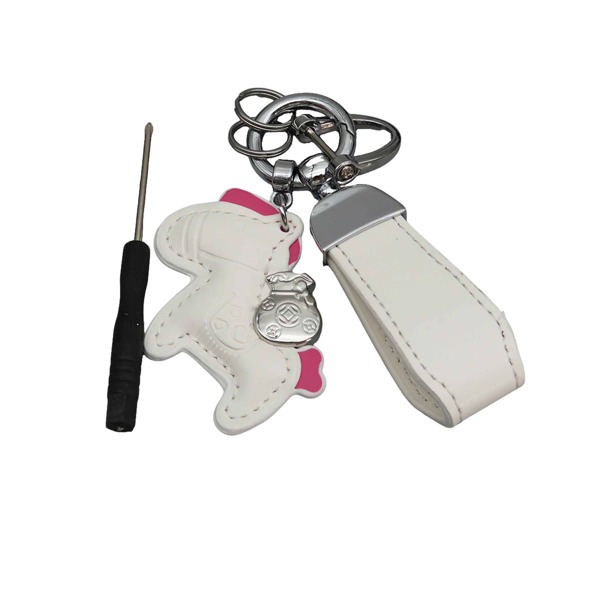 Polyurethane Pony Figure Key Ring With Strap 6.7" Length 28