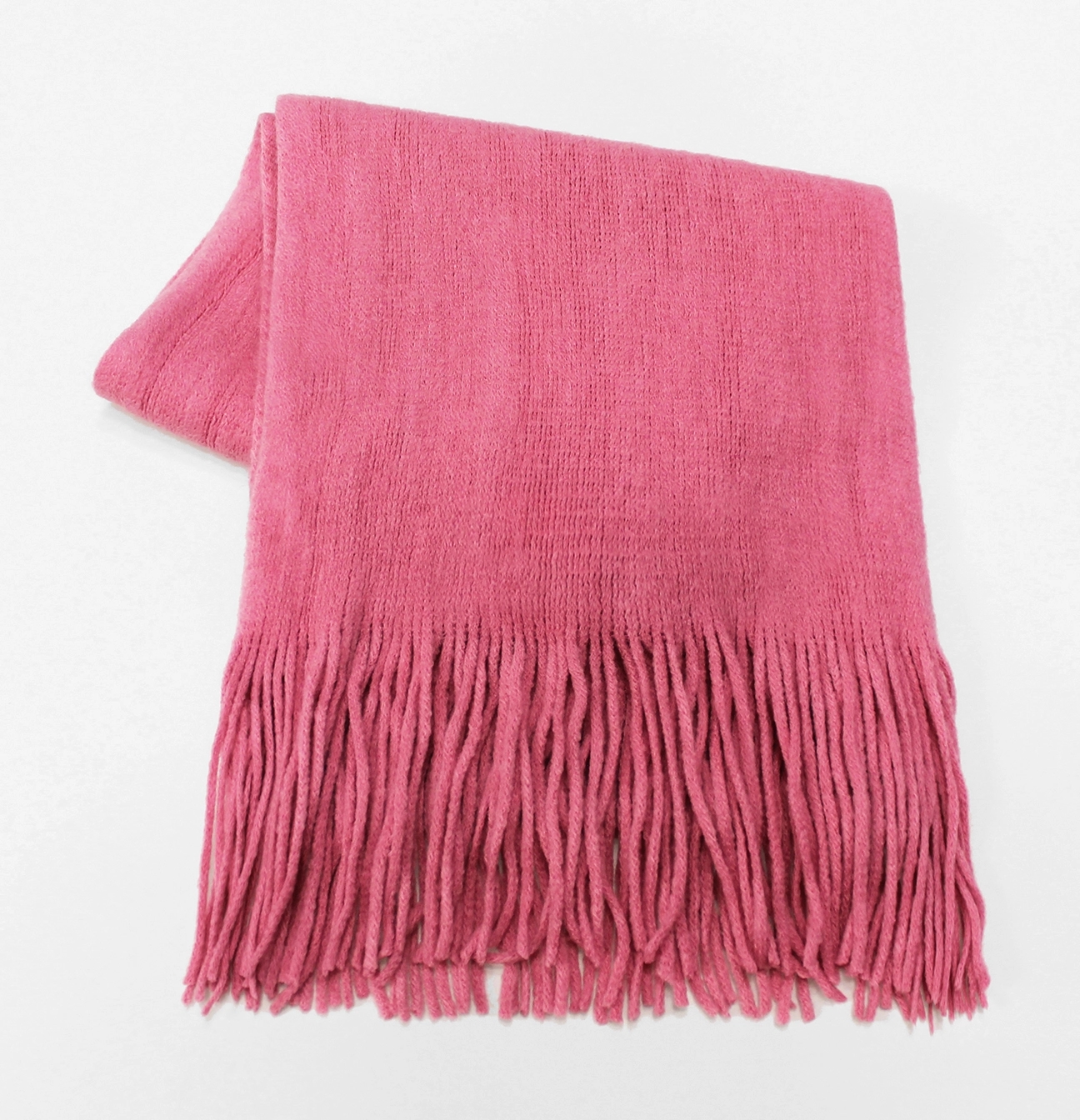 Boucle fringed scarf