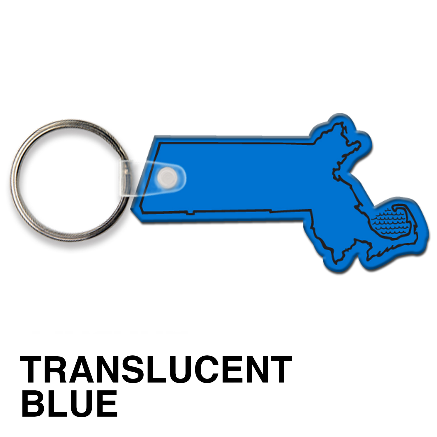 Massachusetts State Shape Key Tag (Spot Color) 17