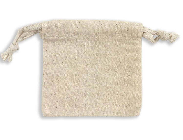Weedy 100% Natural Cotton Drawstring Bag 4x4" 2