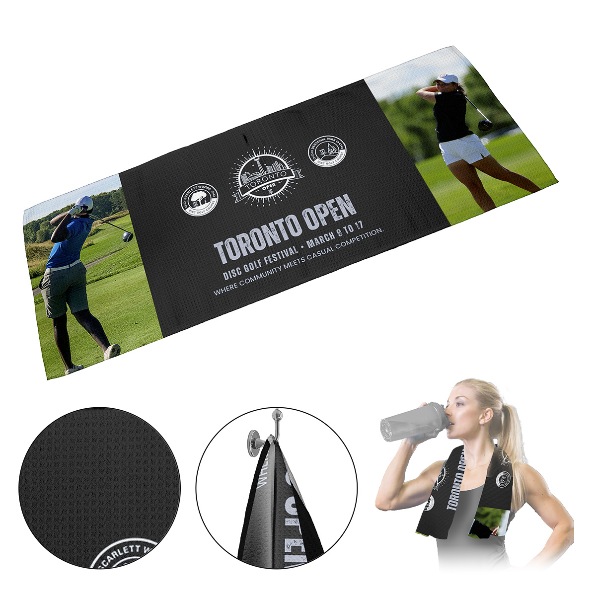 "THE OLYMPUS" Full Color Waffle Weave Sports & Gym Towel 9