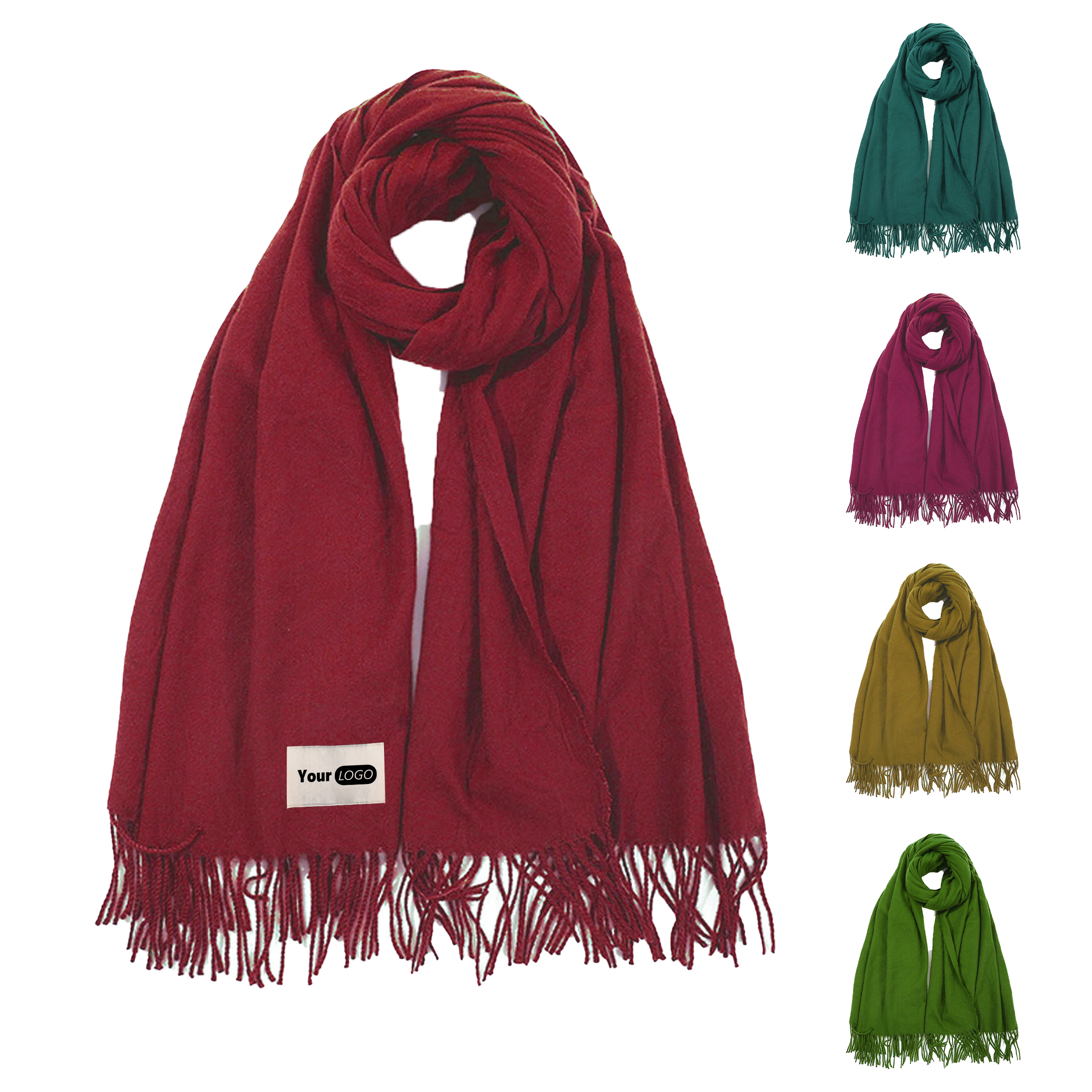 Imitation Cashmere Elegant And Soft Style Scarf With Tassels 1