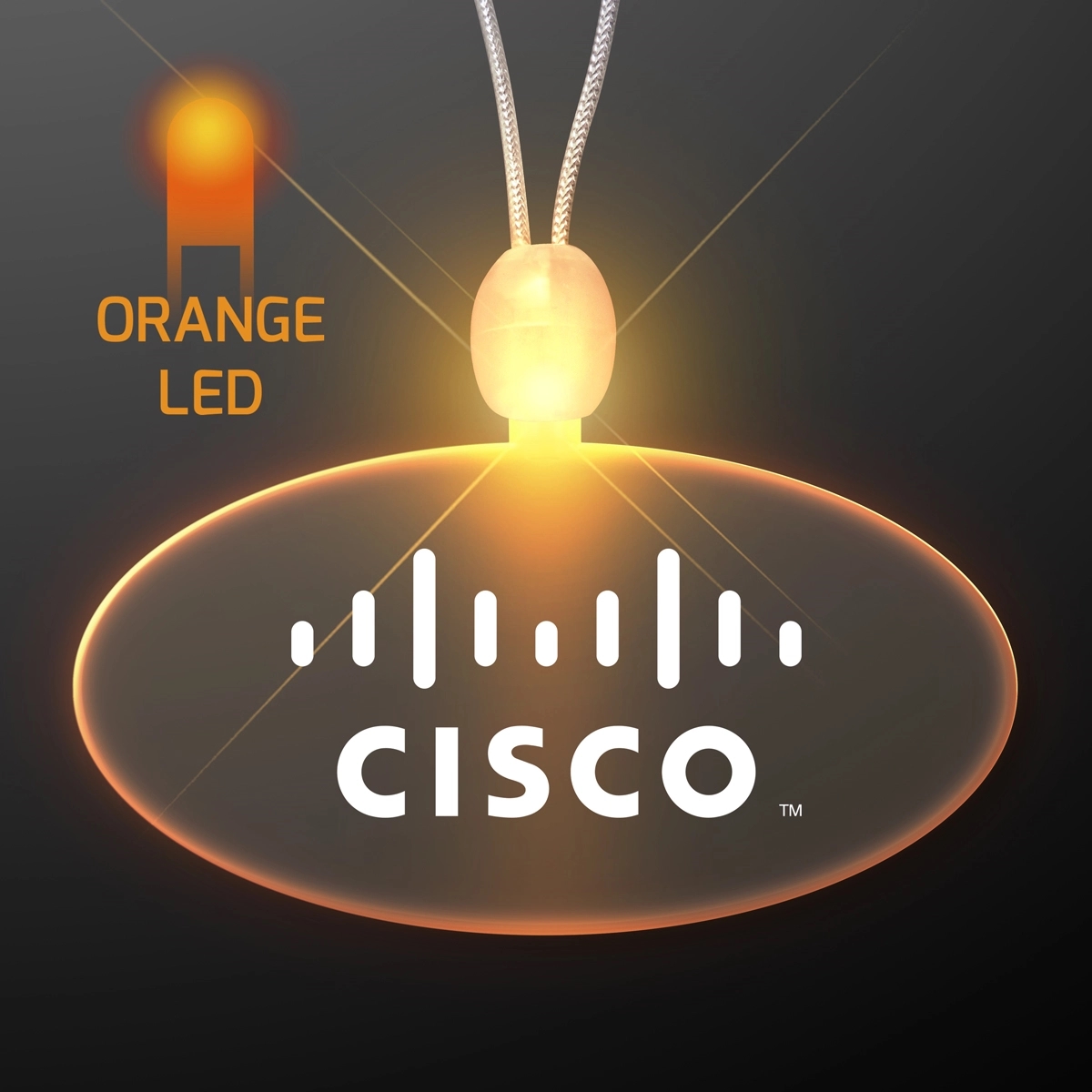 Light Up Promotional Acrylic Oval Necklace with LED 9