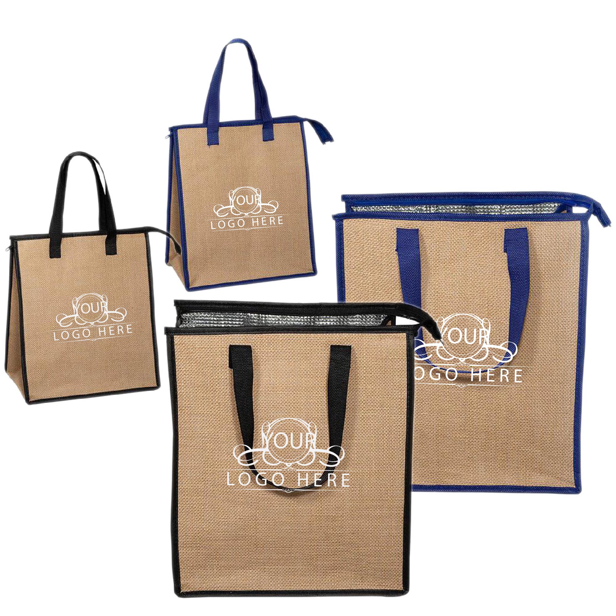 Insulated Lunch Jute Tote Bags 2
