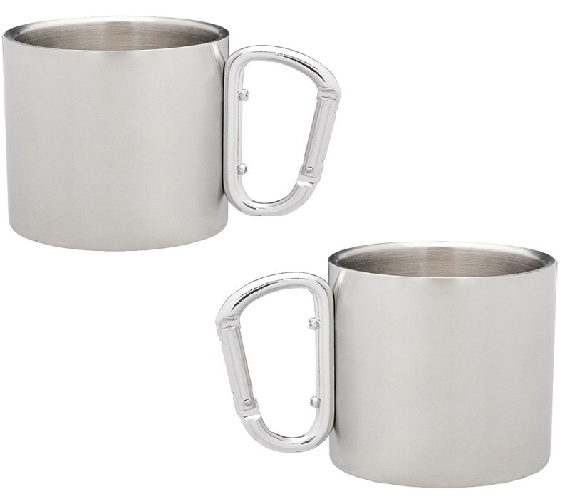Stainless Steel Mug with Carabiner Handle, 10 oz. 2