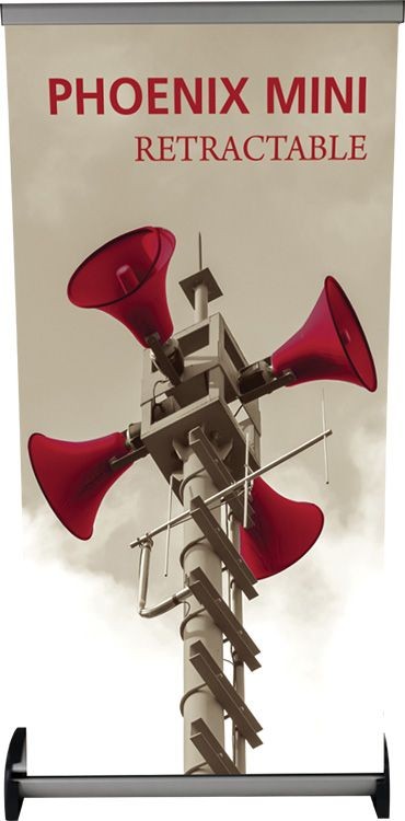 Phoenix Mini 2 Pole Silver Retractable Banner Stand