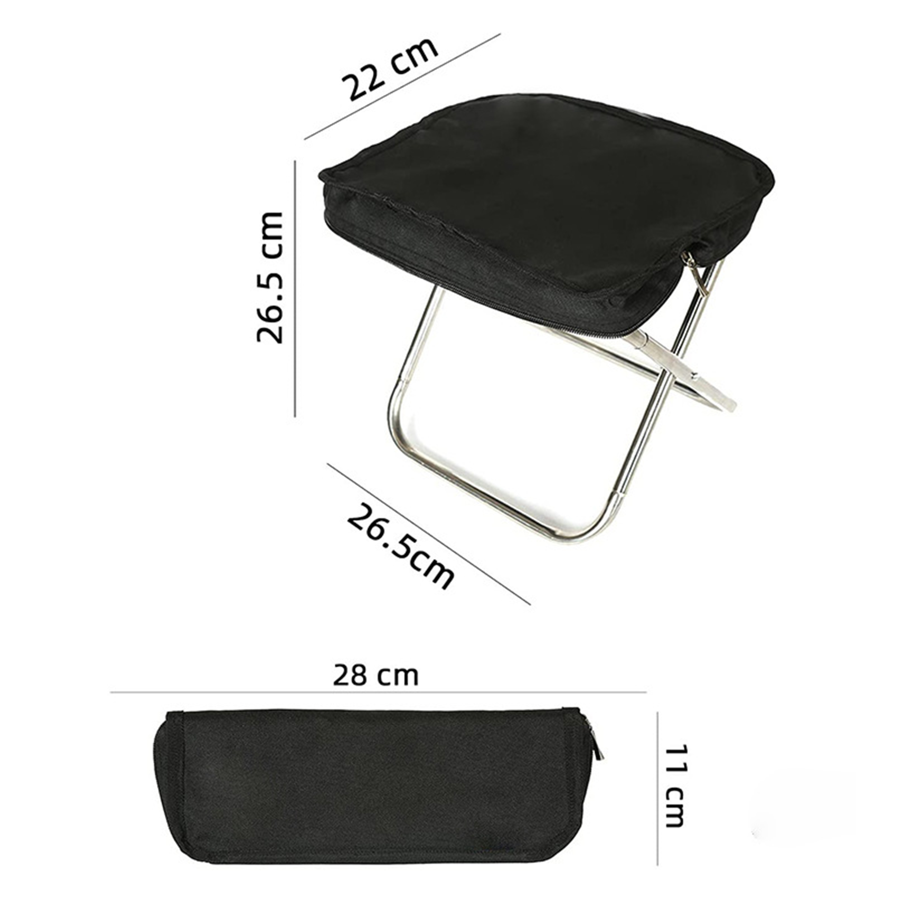 Portable Folding Stool Camping Chair with Storage Bag 3