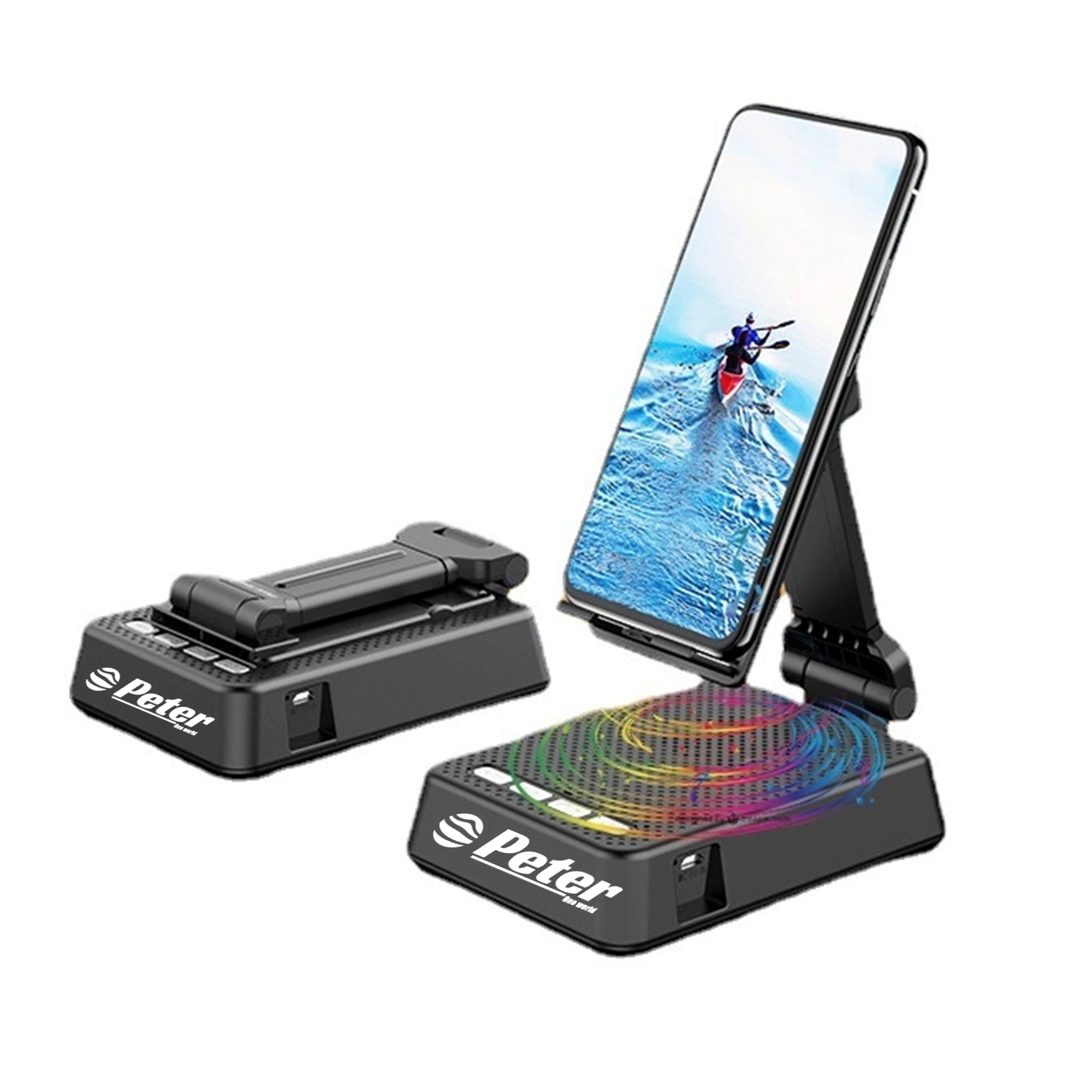 Phone Holder With Wireless Bluetooth Speaker 2