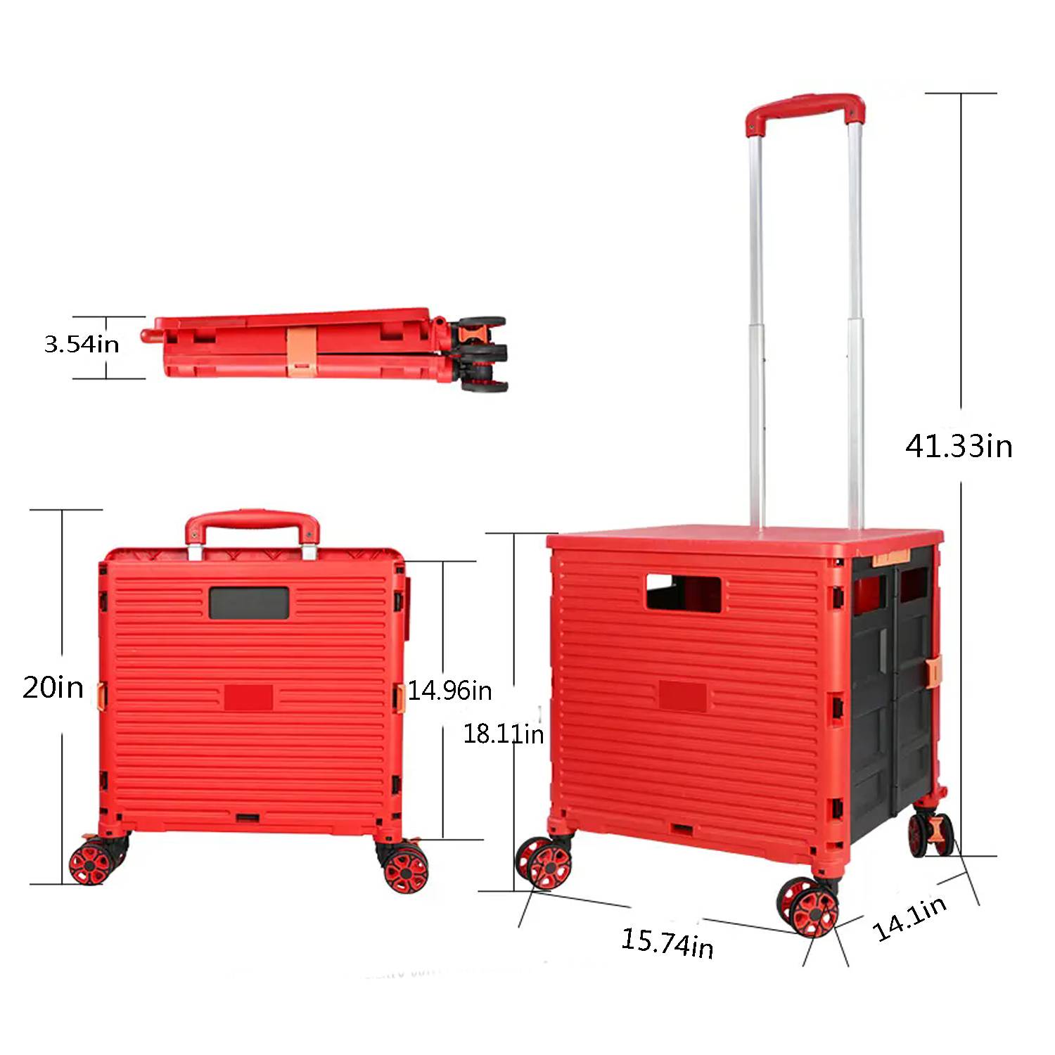 Folding Shopping Cart with Universal Wheels 3