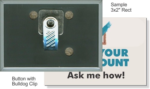 Bulldog Clip 3 X 2 Inch Rectangular Button 2