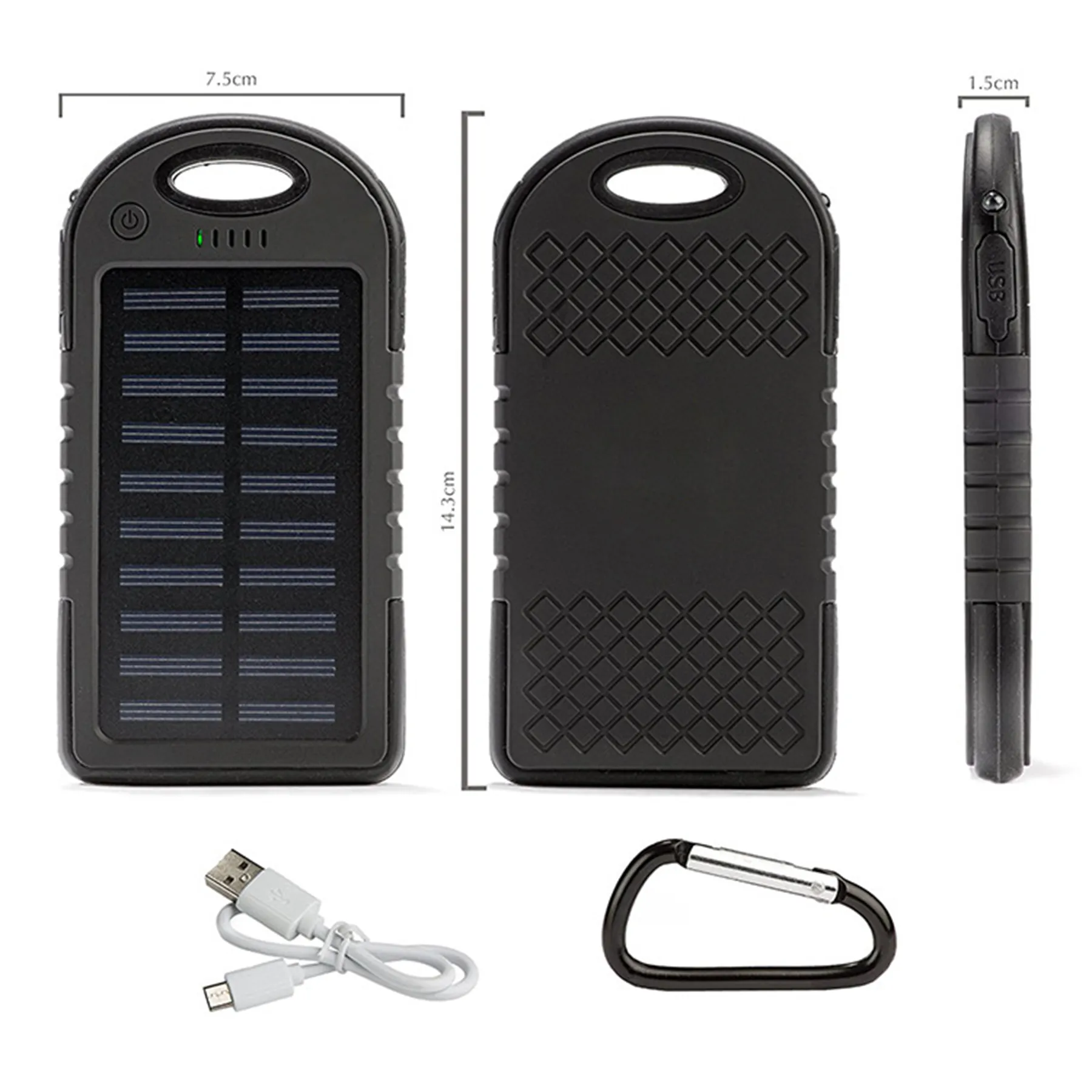 Solar Power Bank Portable Charger 8000mah 4