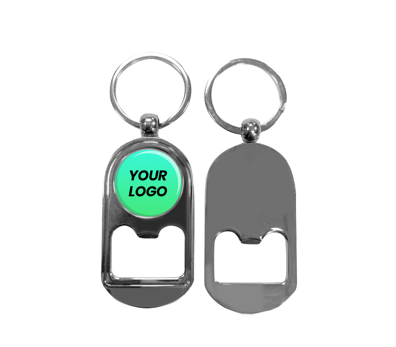 Rounded Metal Bottle Opener Keyring 2