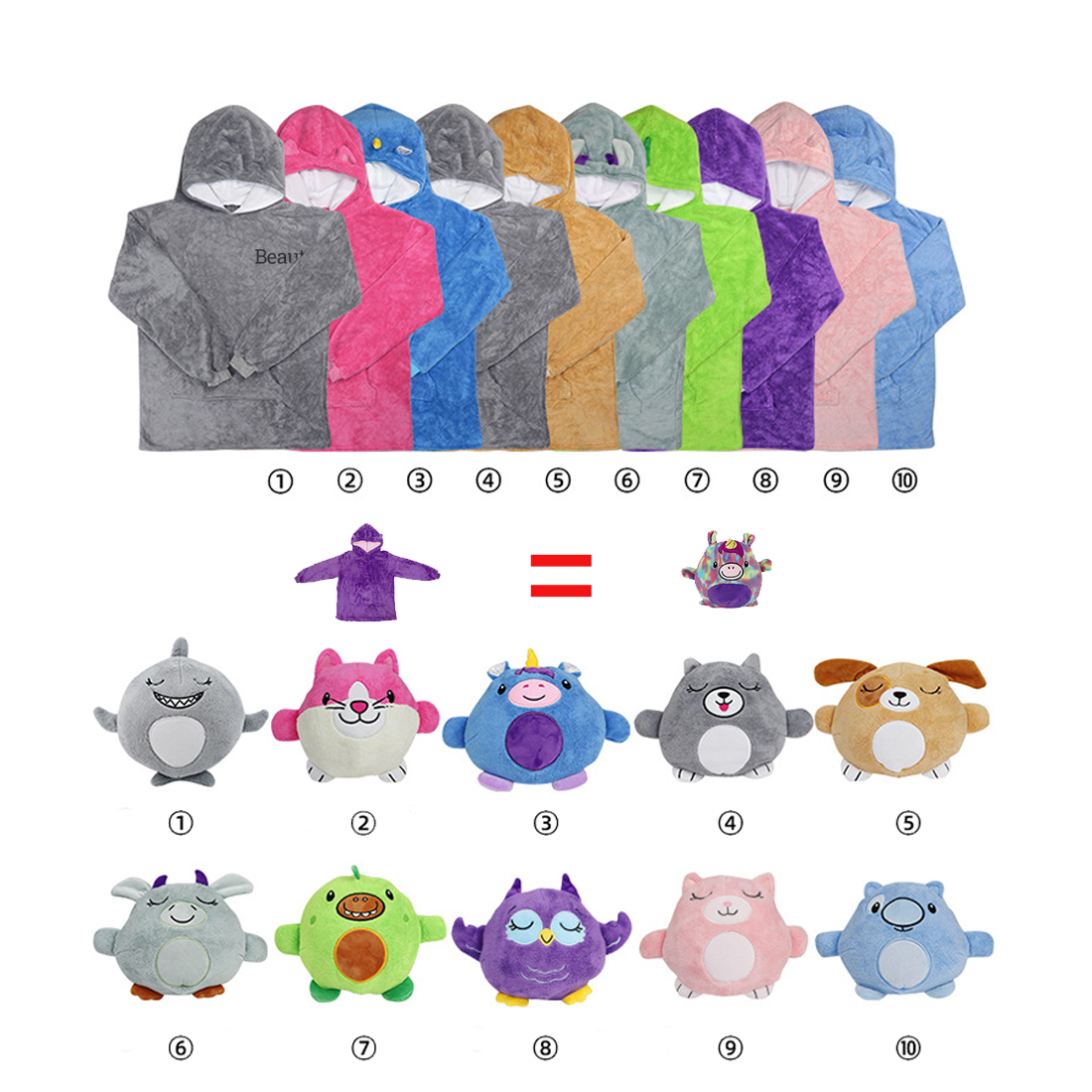 Children Sweatshirt Blanket Hoodie 2