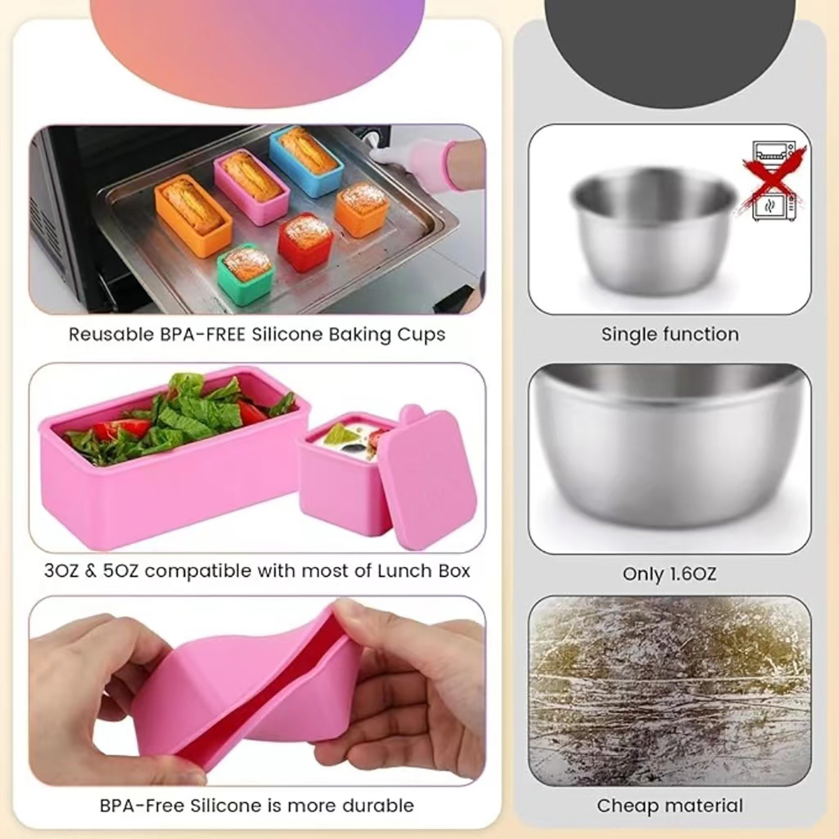 Freezable Silicone Snack Container For Yogurt And Desserts 5