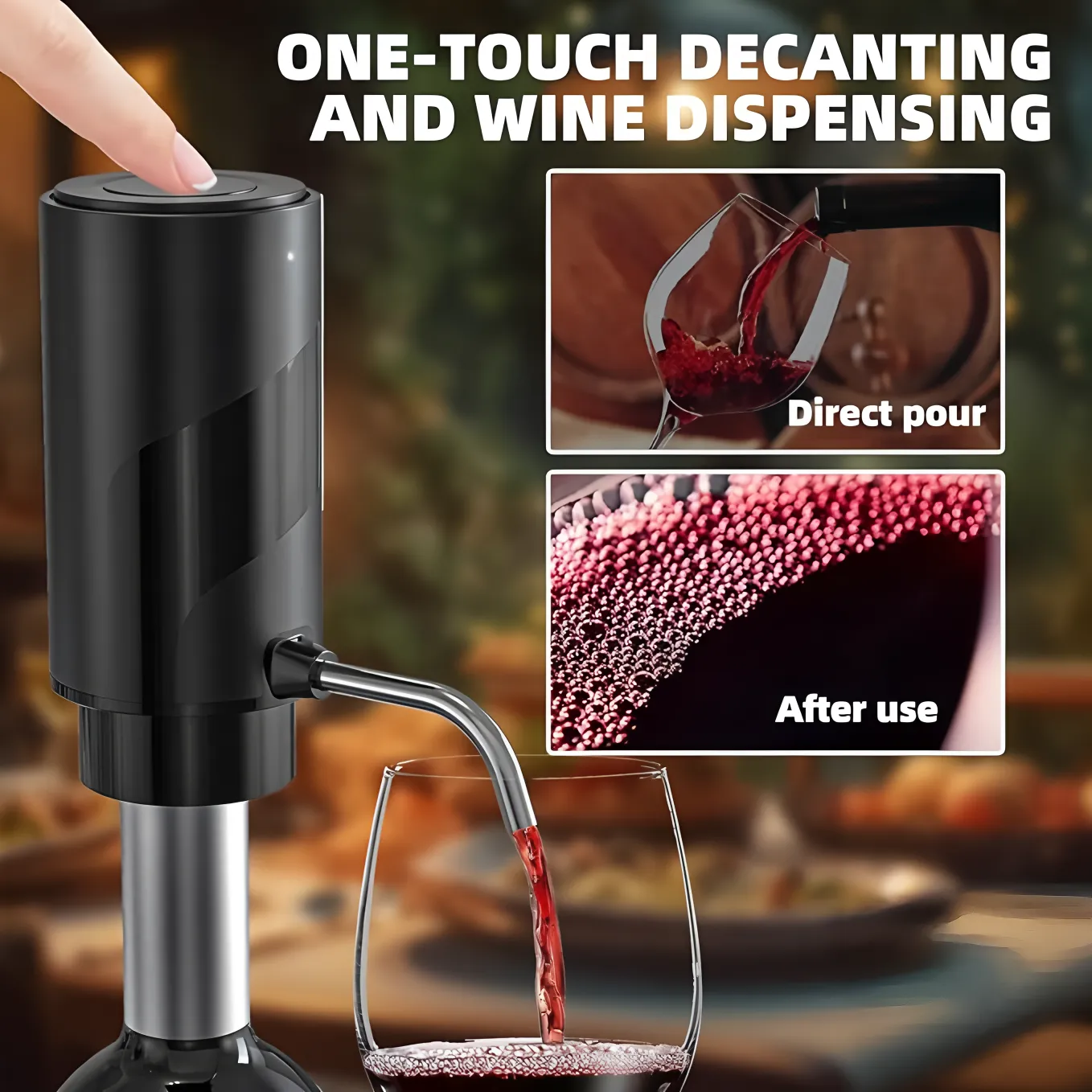 Custom USB Rechargeable Electric Wine Dispenser with Aerator for Bar Restaurant Party 5