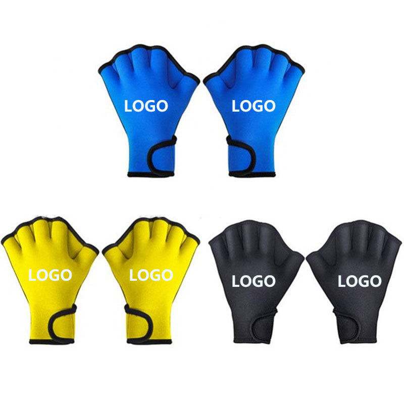 Children Webbed Neoprene Swimming Gloves--7.7"x6.9" 4