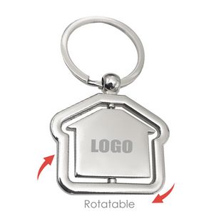 Alloy Rotating House Shaped Keychain 9