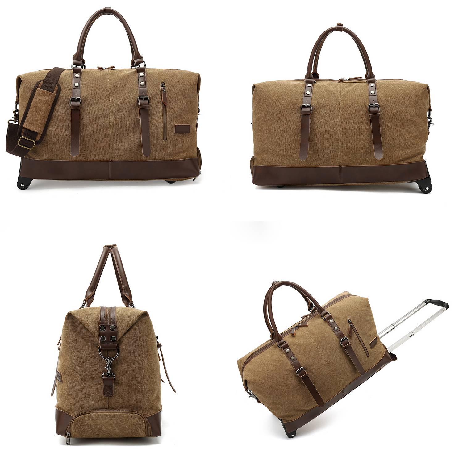 Canvas Duffel Weekend Bag w/ Wheels 2