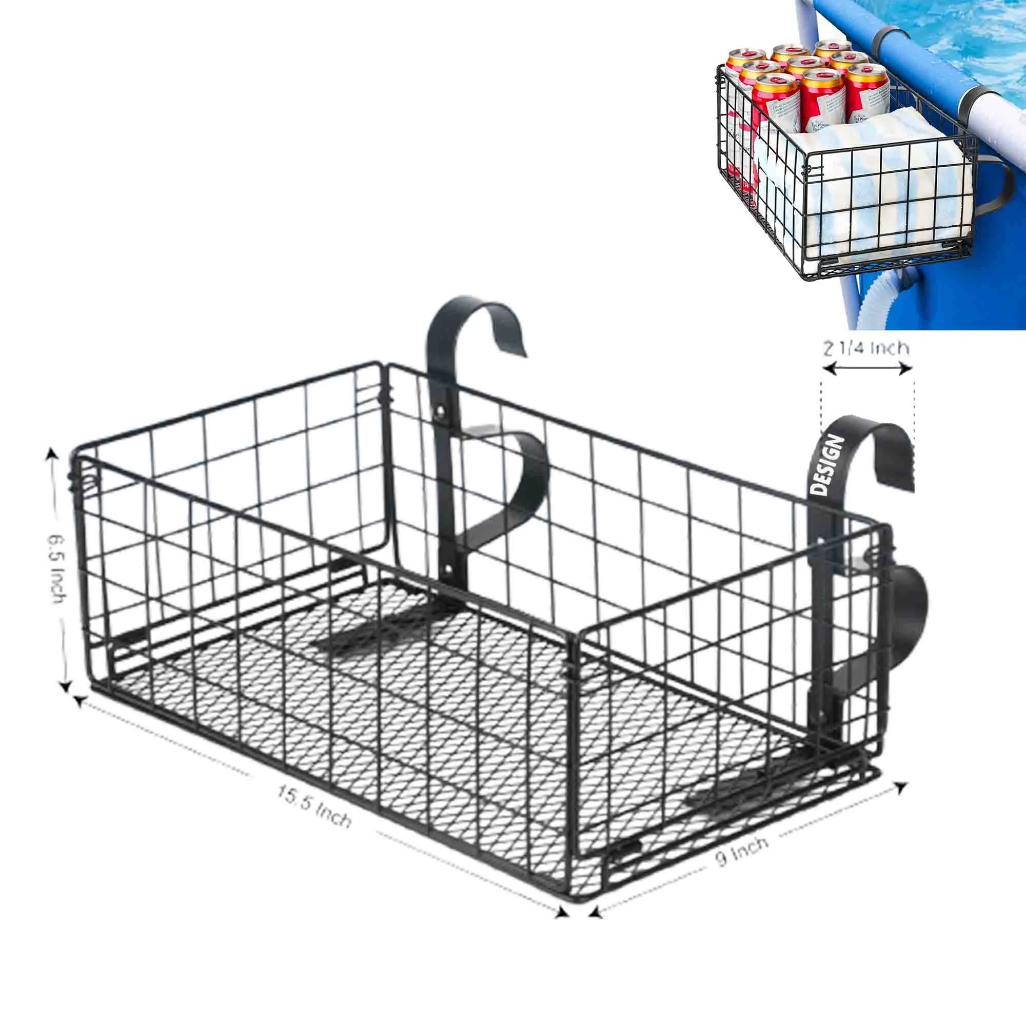 MOQ5 Metal Poolside Storage Basket Holder 3
