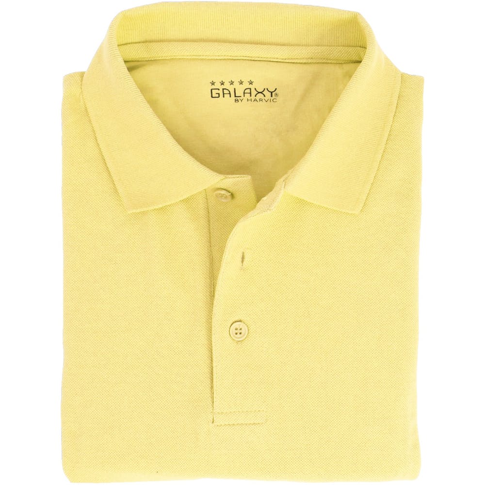 Adult Uniform Polo Shirts - Yellow Short Sleeve Size M - 2X 2