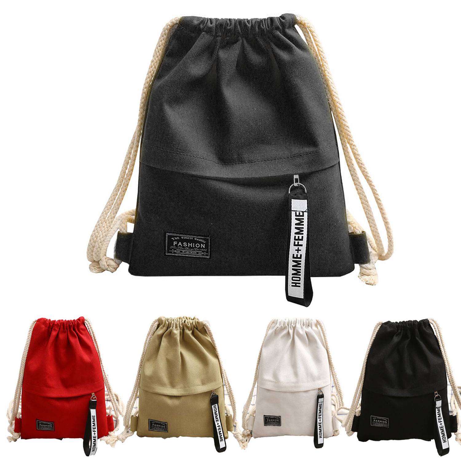 Canvas Storage Drawstring Backpack 7