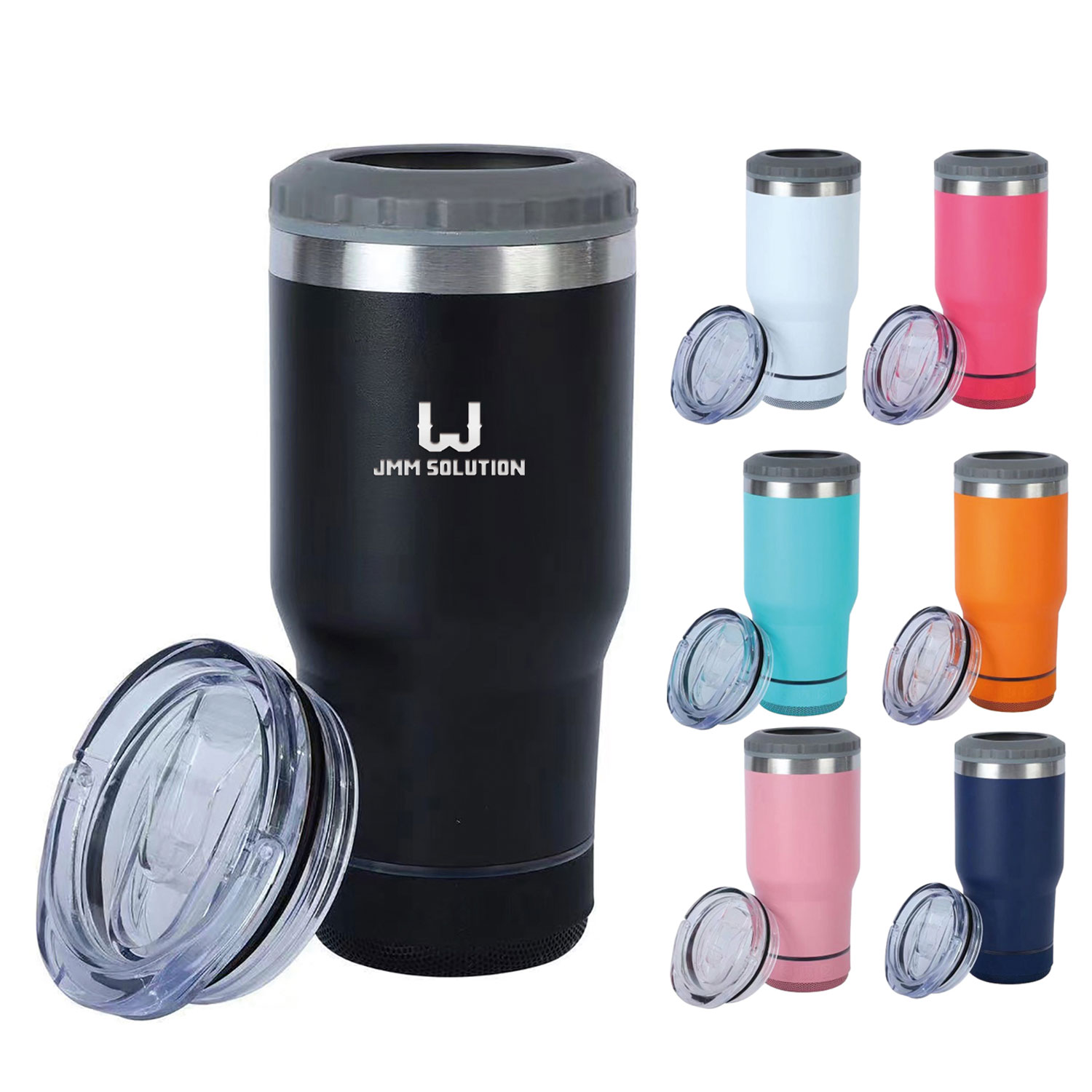 14oz Smart Stainless Steel Travel Mug with Bluetooth Speaker 2