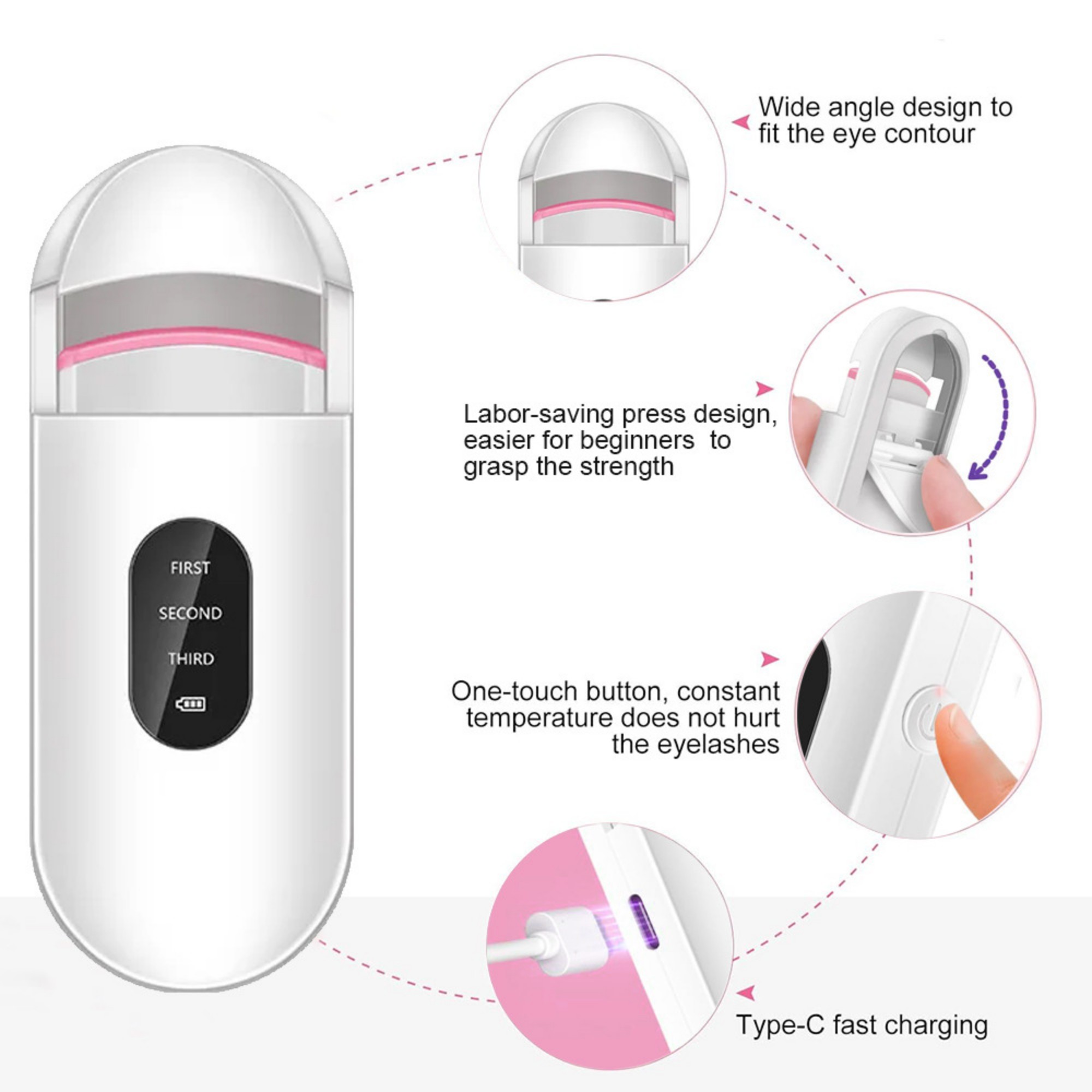 3-Temperature Digital Heated Eyelash Curler 7